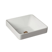 Fireclay Square Semi Drop-In Sink in Gloss White P1180 | Strom Living