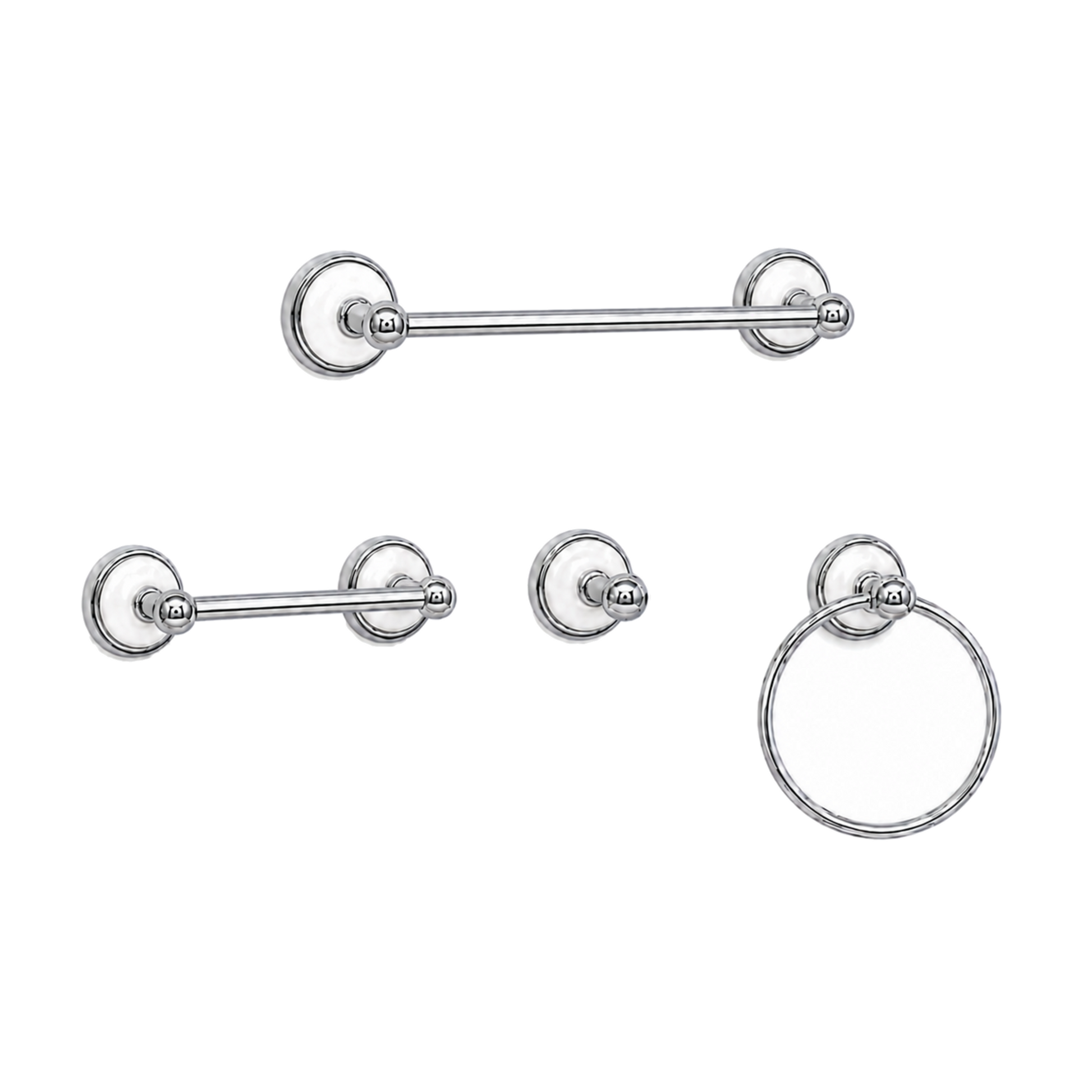 Columbia 4-Piece Bathroom Accessory Hardware Set P4BCOL18 | Strom Living Chrome 18" - Bathroom Accessories