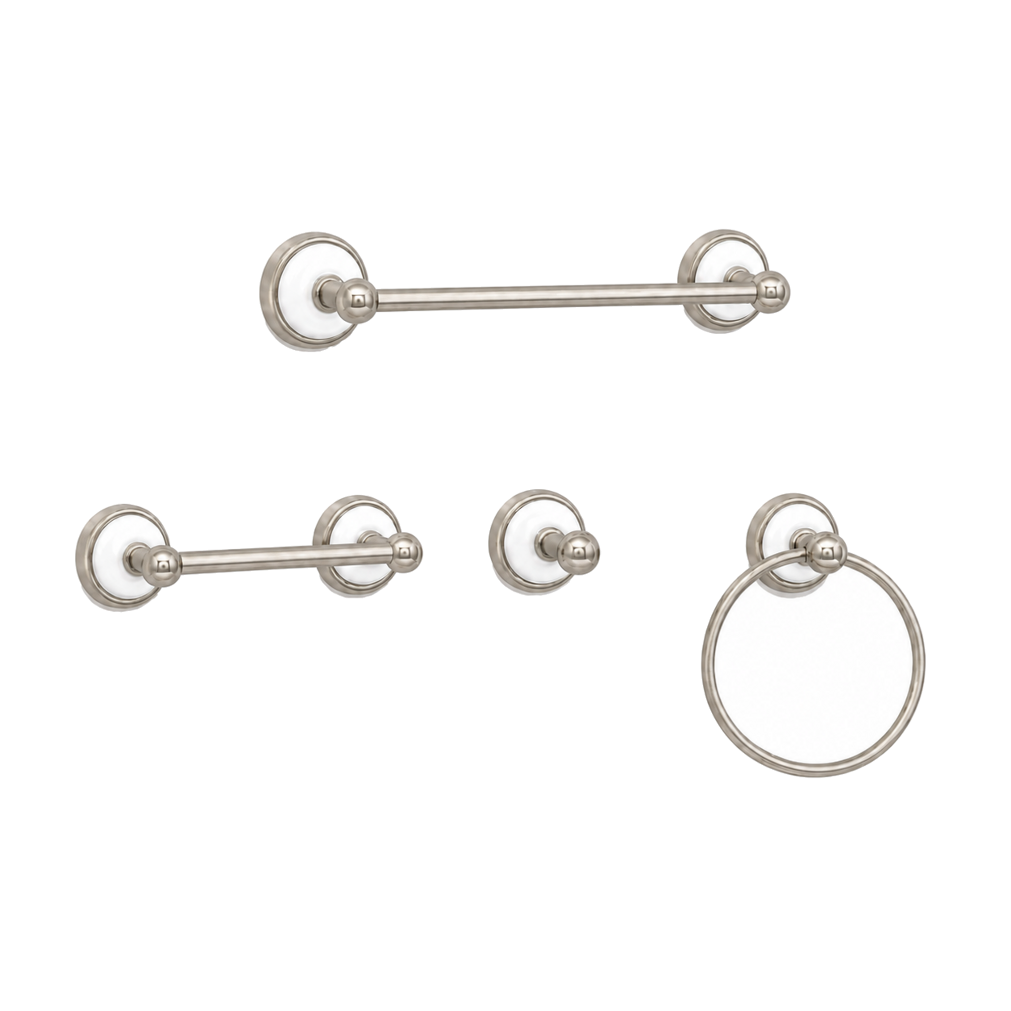 Columbia 4-Piece Bathroom Accessory Hardware Set P4BCOL18 | Strom Living Matte Nickel 18" - Bathroom Accessories