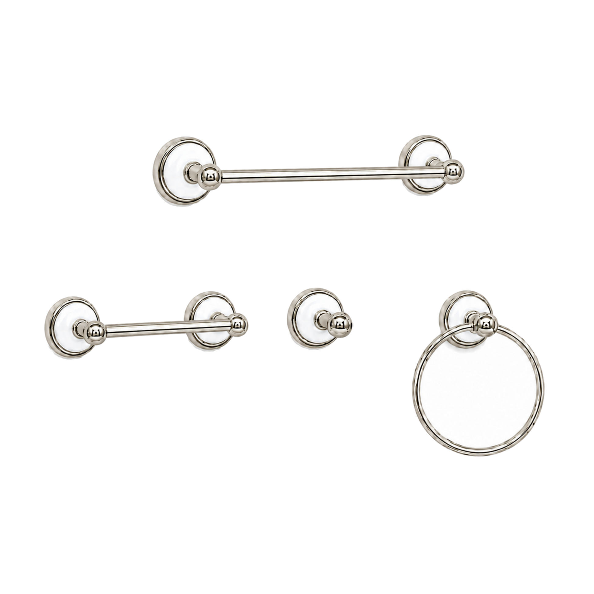 Columbia 4-Piece Bathroom Accessory Hardware Set P4BCOL18 | Strom Living Polished Nickel 18" - Bathroom Accessories