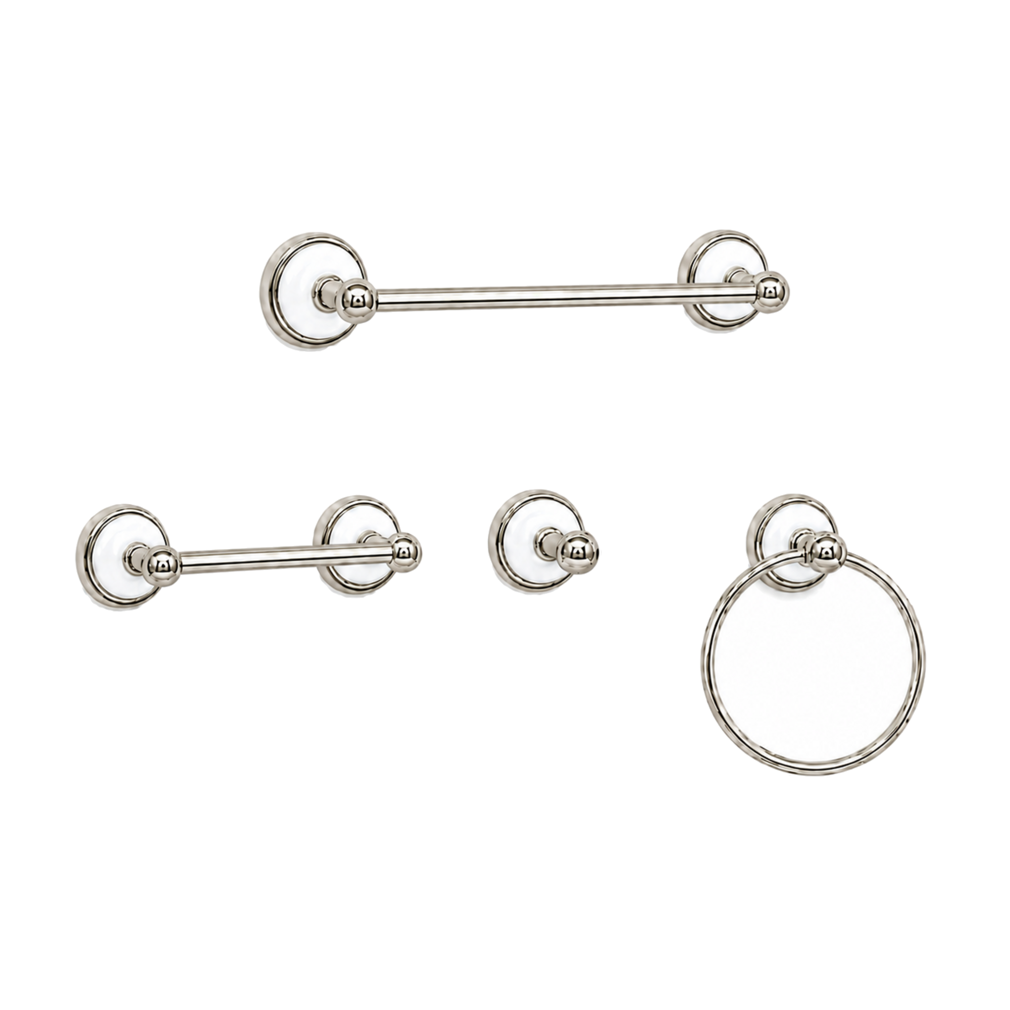 Columbia 4-Piece Bathroom Accessory Hardware Set P4BCOL18 | Strom Living Polished Nickel 18" - Bathroom Accessories