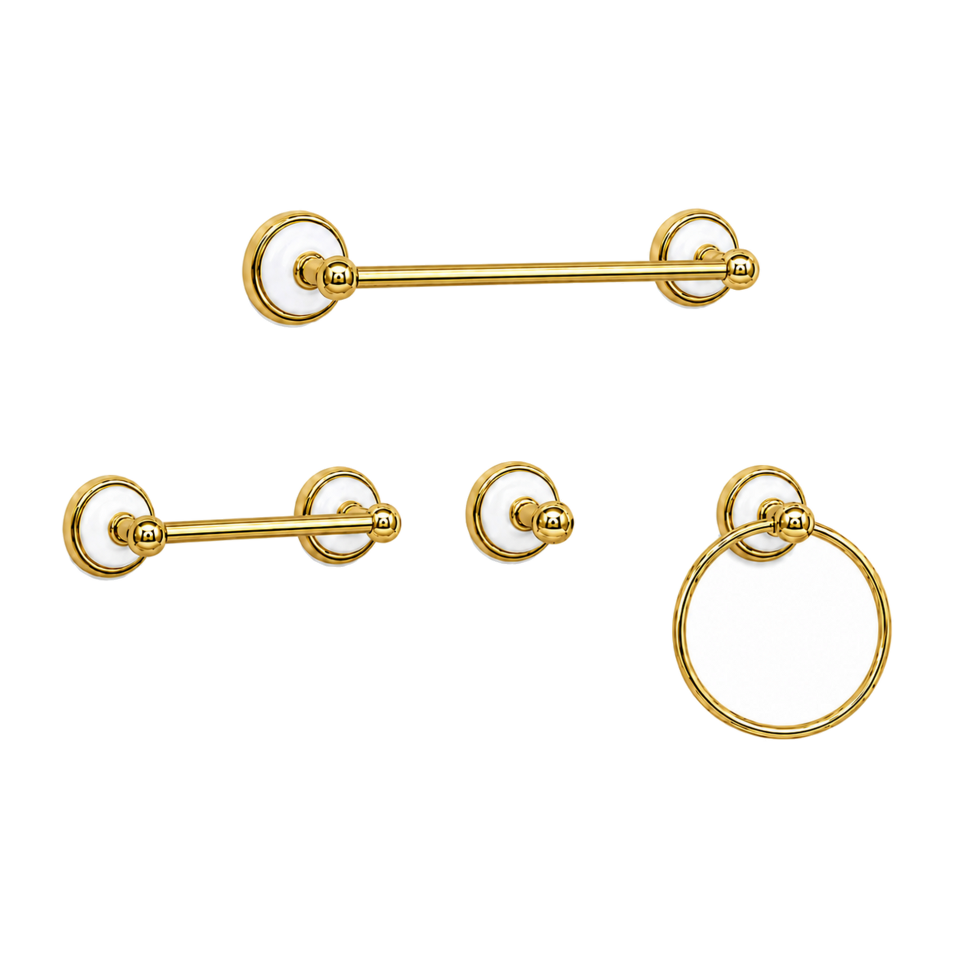 Columbia 4-Piece Bathroom Accessory Hardware Set P4BCOL18 | Strom Living Polished Brass 18" - Bathroom Accessories