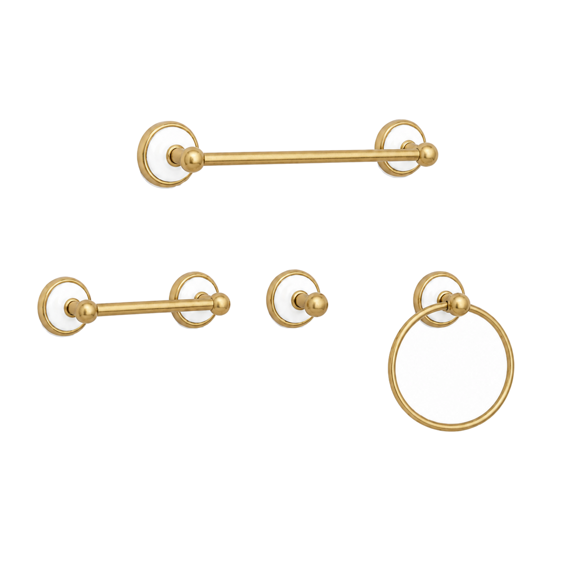 Columbia 4-Piece Bathroom Accessory Hardware Set P4BCOL18 | Strom Living Raw Brass 18" - Bathroom Accessories