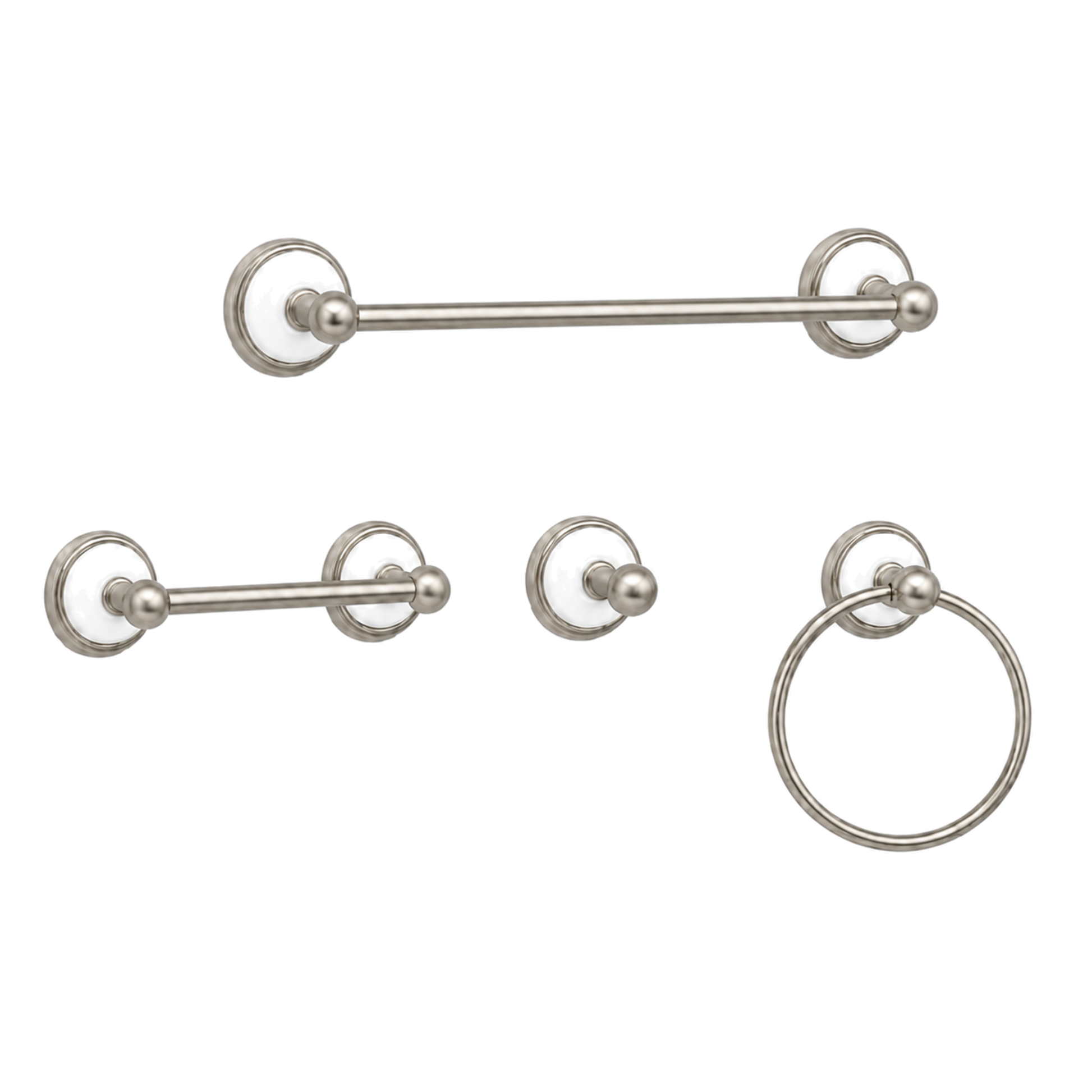 Columbia 4-Piece Bathroom Accessory Hardware Set P4BCOL18 | Strom Living Matte Nickel 24" - Bathroom Accessories