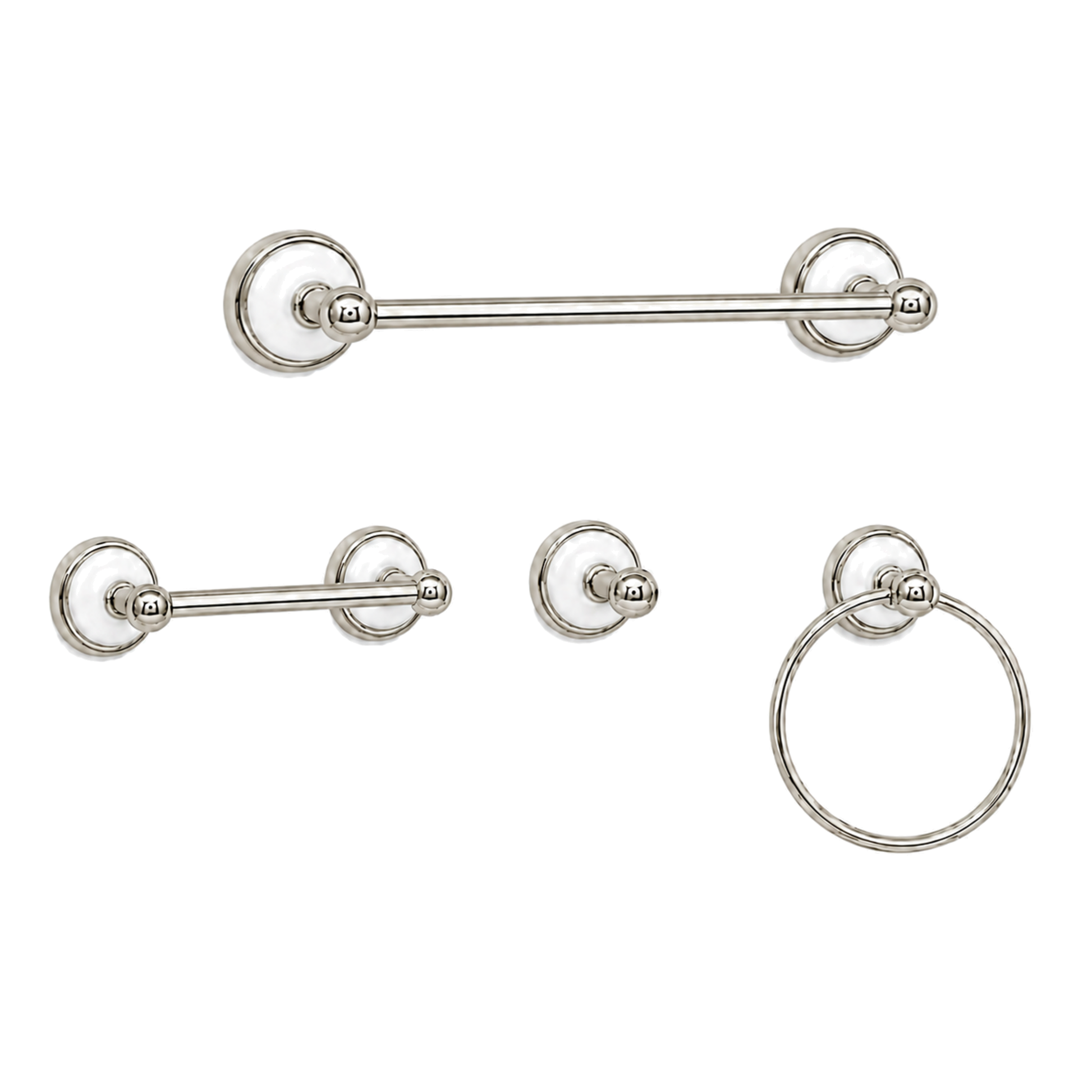 Columbia 4-Piece Bathroom Accessory Hardware Set P4BCOL18 | Strom Living Polished Nickel 24" - Bathroom Accessories