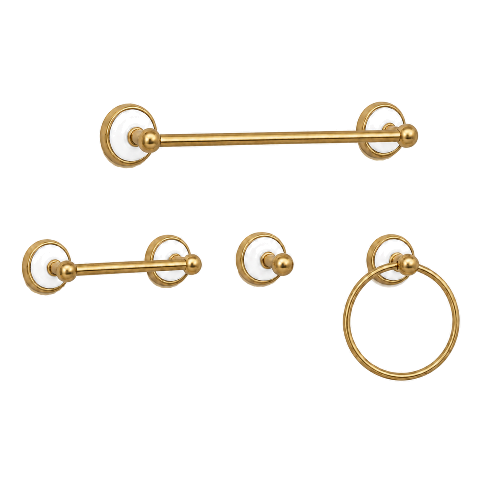 Columbia 4-Piece Bathroom Accessory Hardware Set P4BCOL18 | Strom Living Raw Brass 24" - Bathroom Accessories