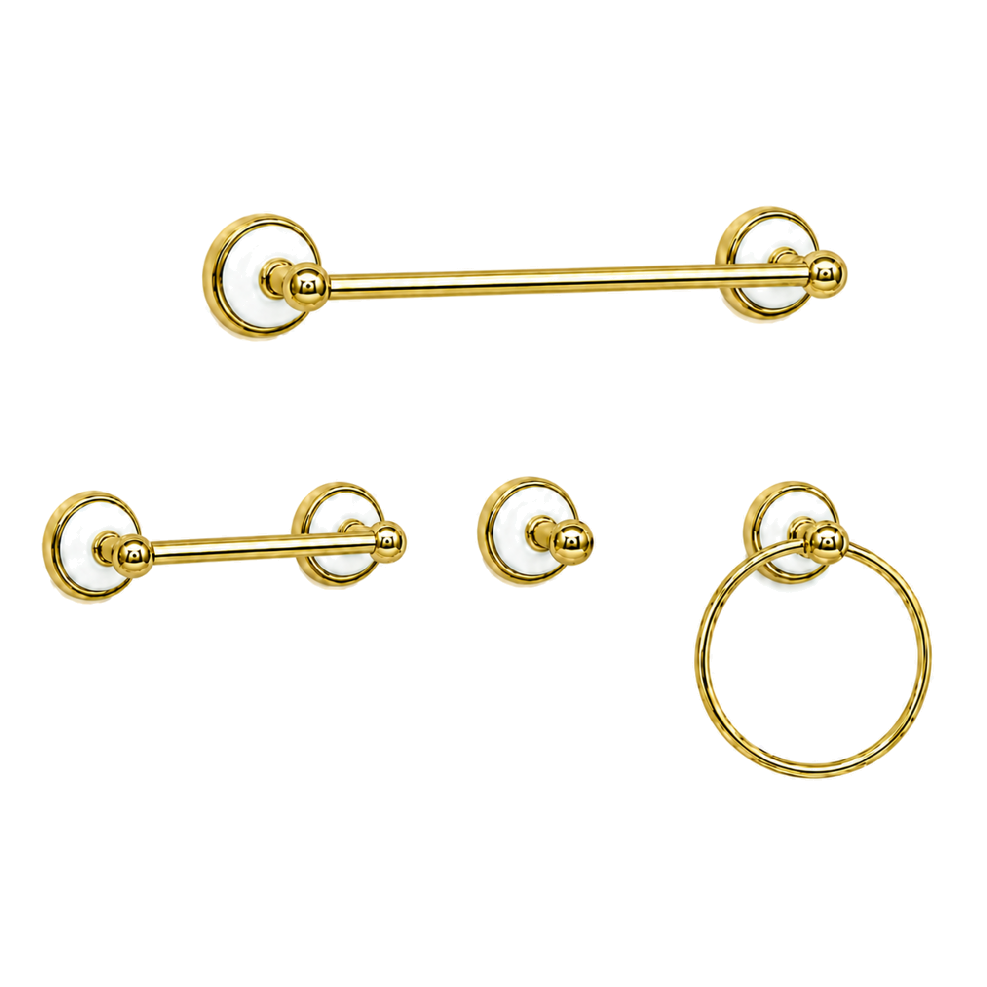 Columbia 4-Piece Bathroom Accessory Hardware Set P4BCOL18 | Strom Living Supercoat Brass 24" - Bathroom Accessories