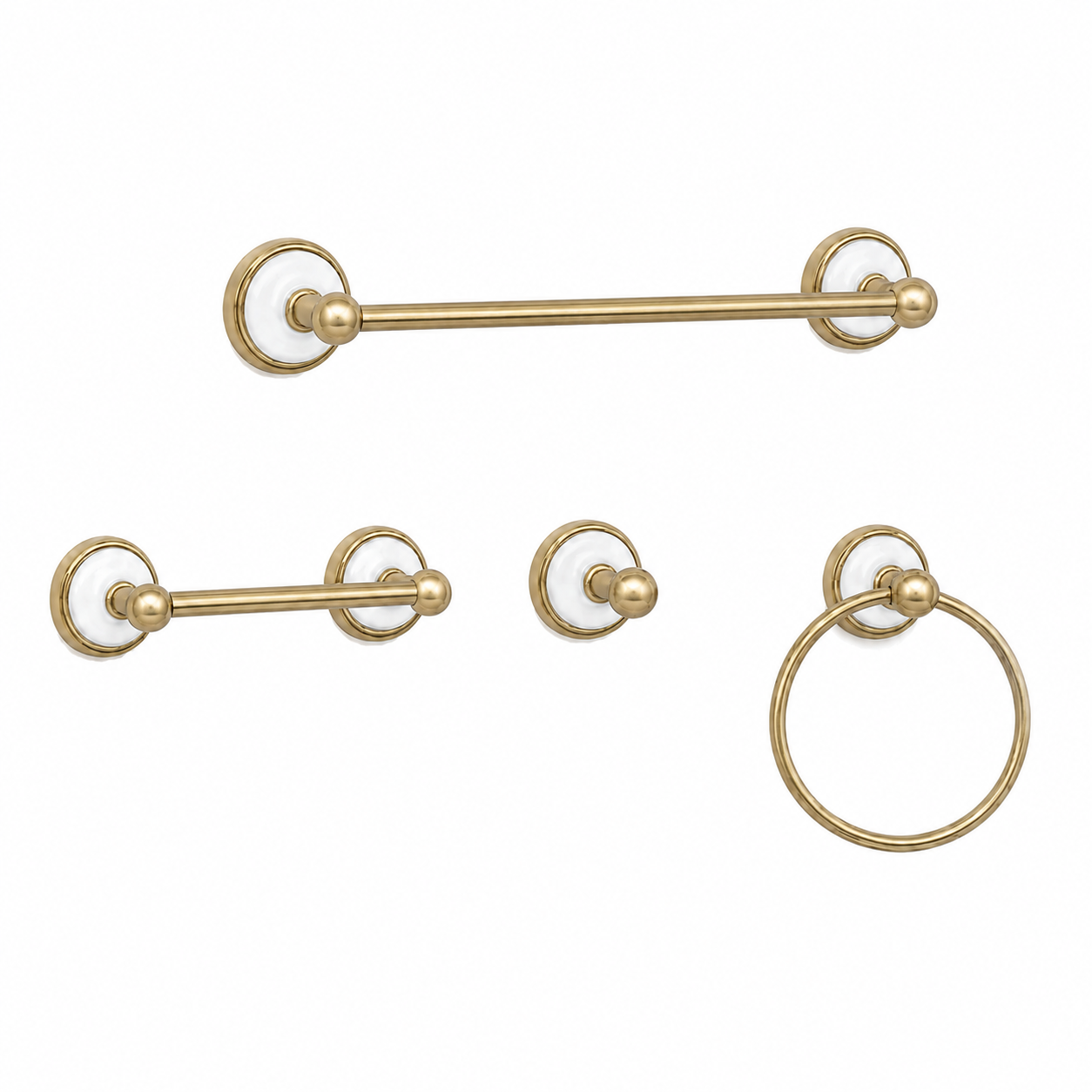 Columbia 4-Piece Bathroom Accessory Hardware Set P4BCOL18 | Strom Living Satin Brass 24" - Bathroom Accessories