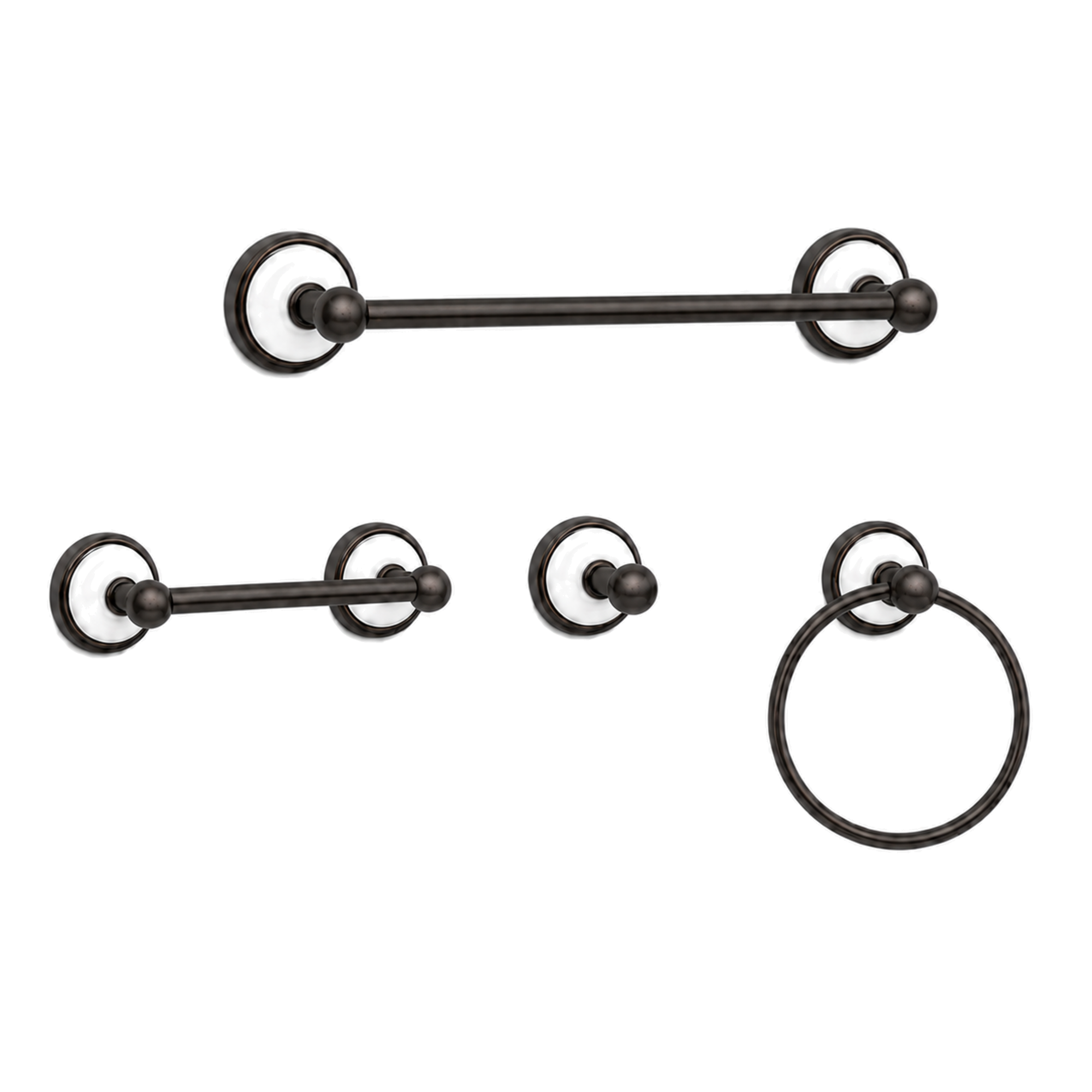 Columbia 4-Piece Bathroom Accessory Hardware Set P4BCOL18 | Strom Living Oil Rubbed Bronze 24" - Bathroom Accessories