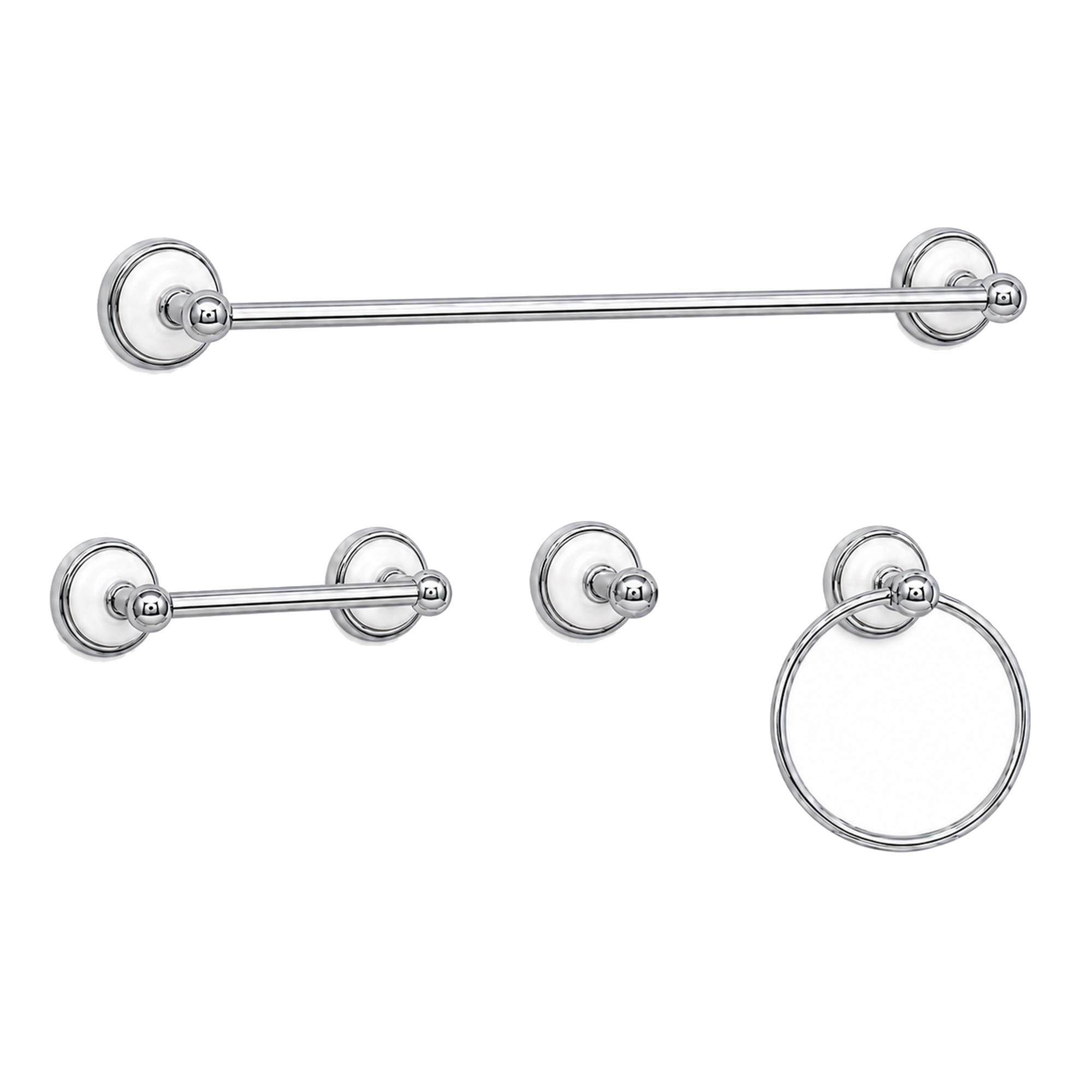 Columbia 4-Piece Bathroom Accessory Hardware Set P4BCOL18 | Strom Living Chrome 30" - Bathroom Accessories
