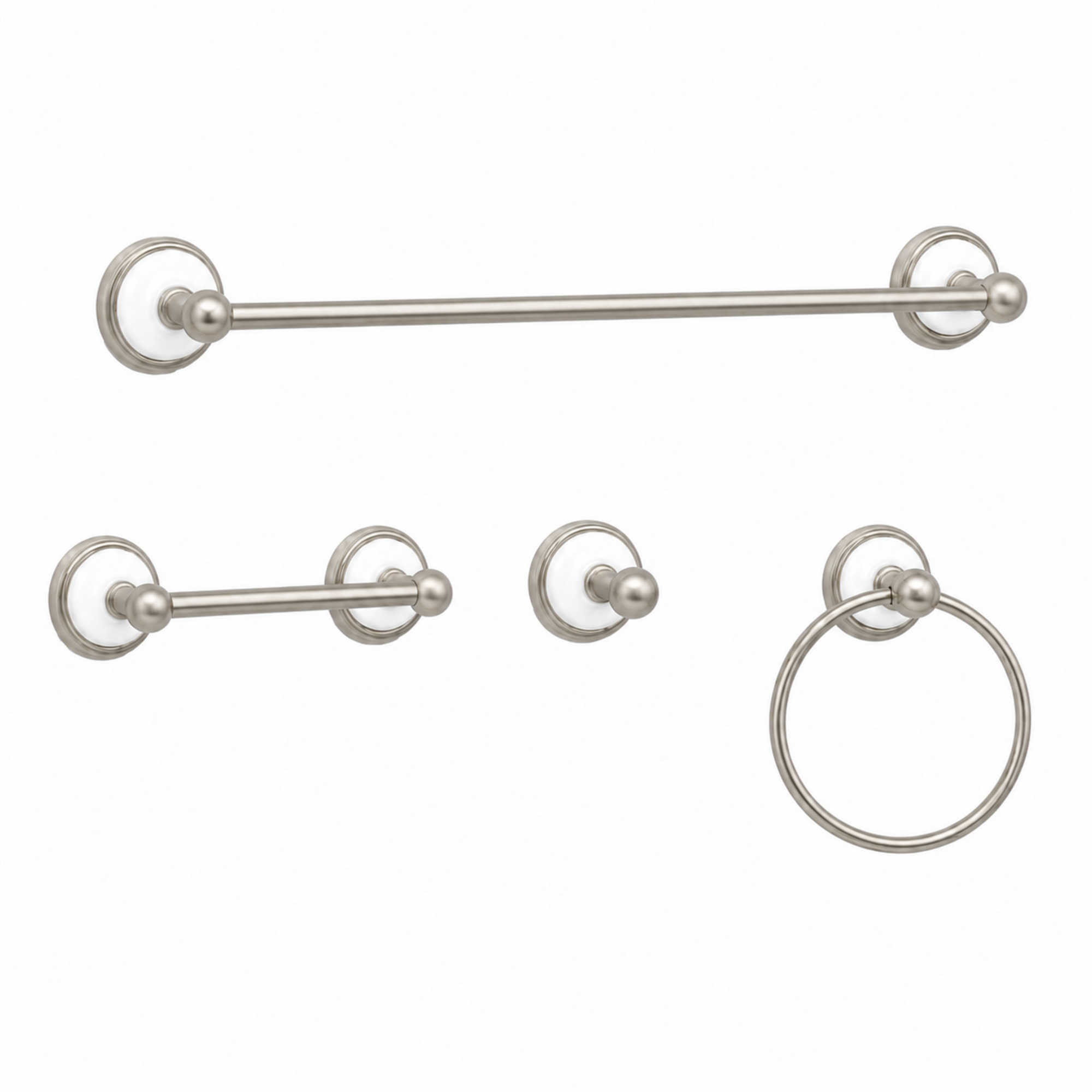 Columbia 4-Piece Bathroom Accessory Hardware Set P4BCOL18 | Strom Living Matte Nickel 30" - Bathroom Accessories