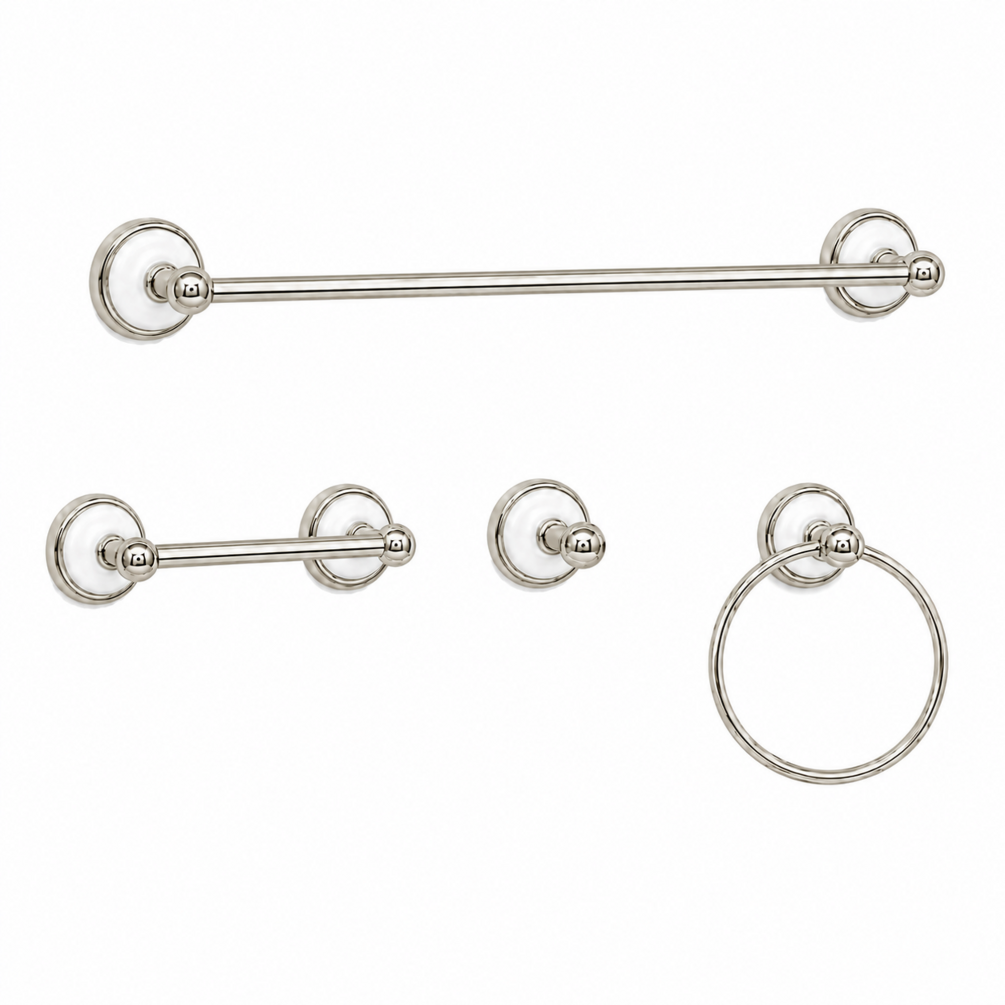 Columbia 4-Piece Bathroom Accessory Hardware Set P4BCOL18 | Strom Living Polished Nickel 30" - Bathroom Accessories