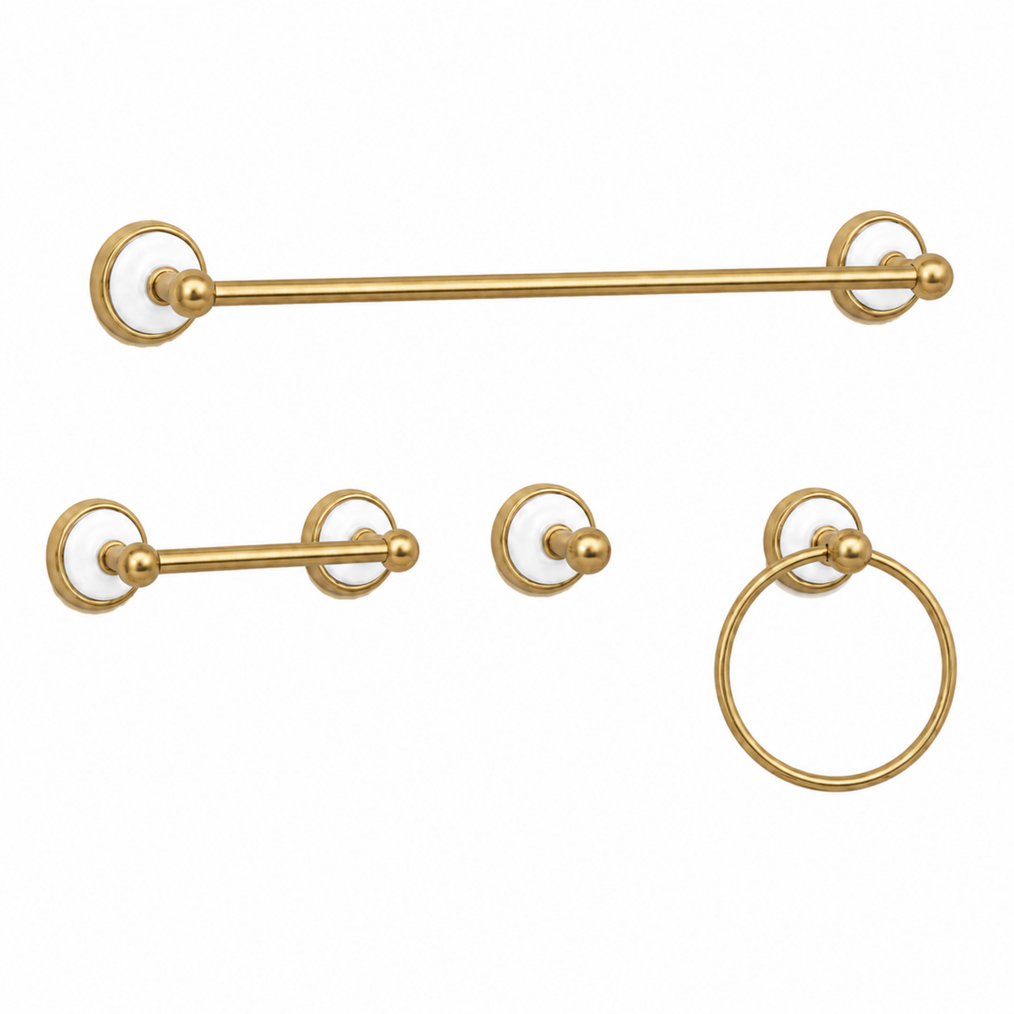 Columbia 4-Piece Bathroom Accessory Hardware Set P4BCOL18 | Strom Living Satin Brass 30" - Bathroom Accessories