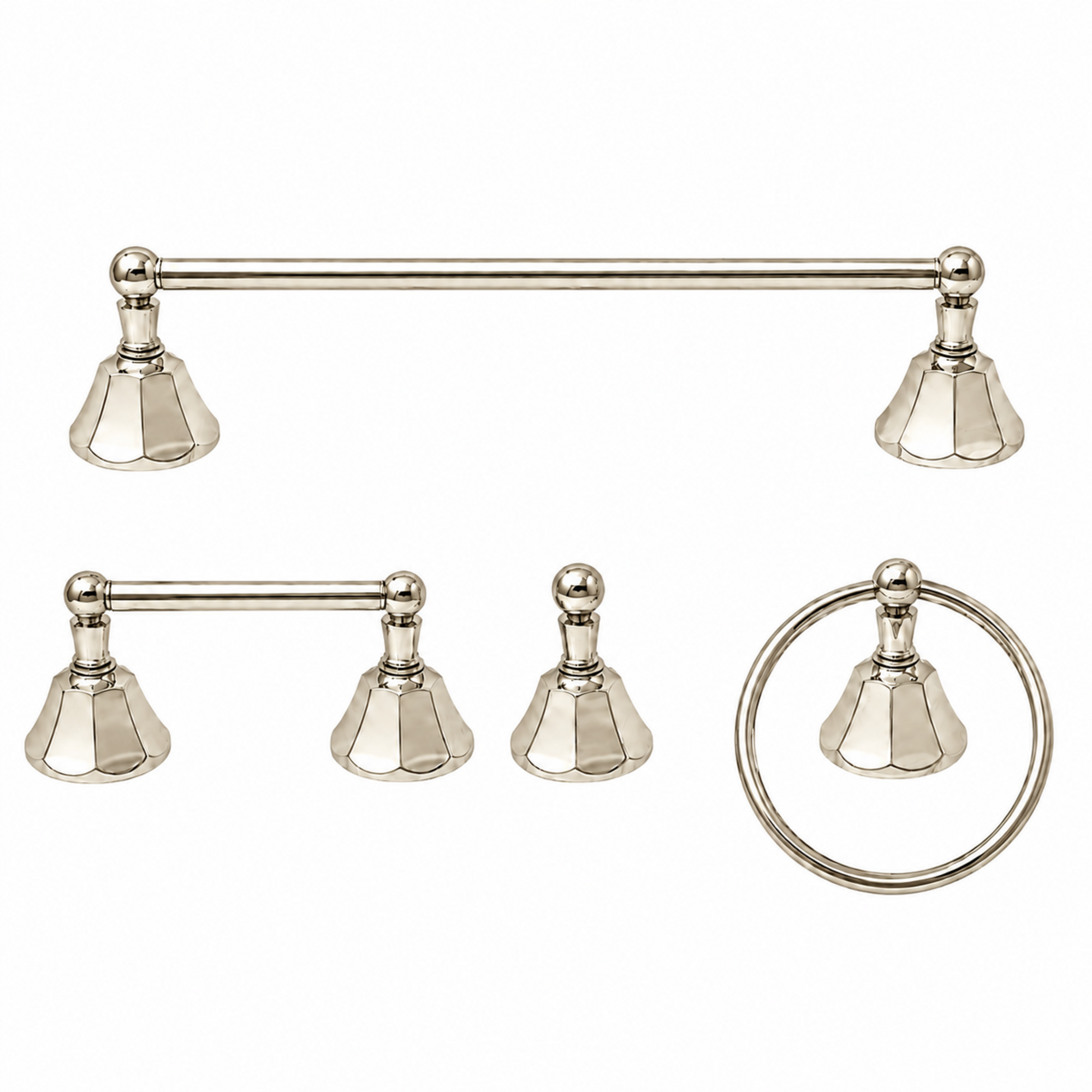 Mississippi 4-Piece Bathroom Accessory Hardware Set P4BMIS18 | Strom Living Polished Nickel 18" - Bathroom Accessories
