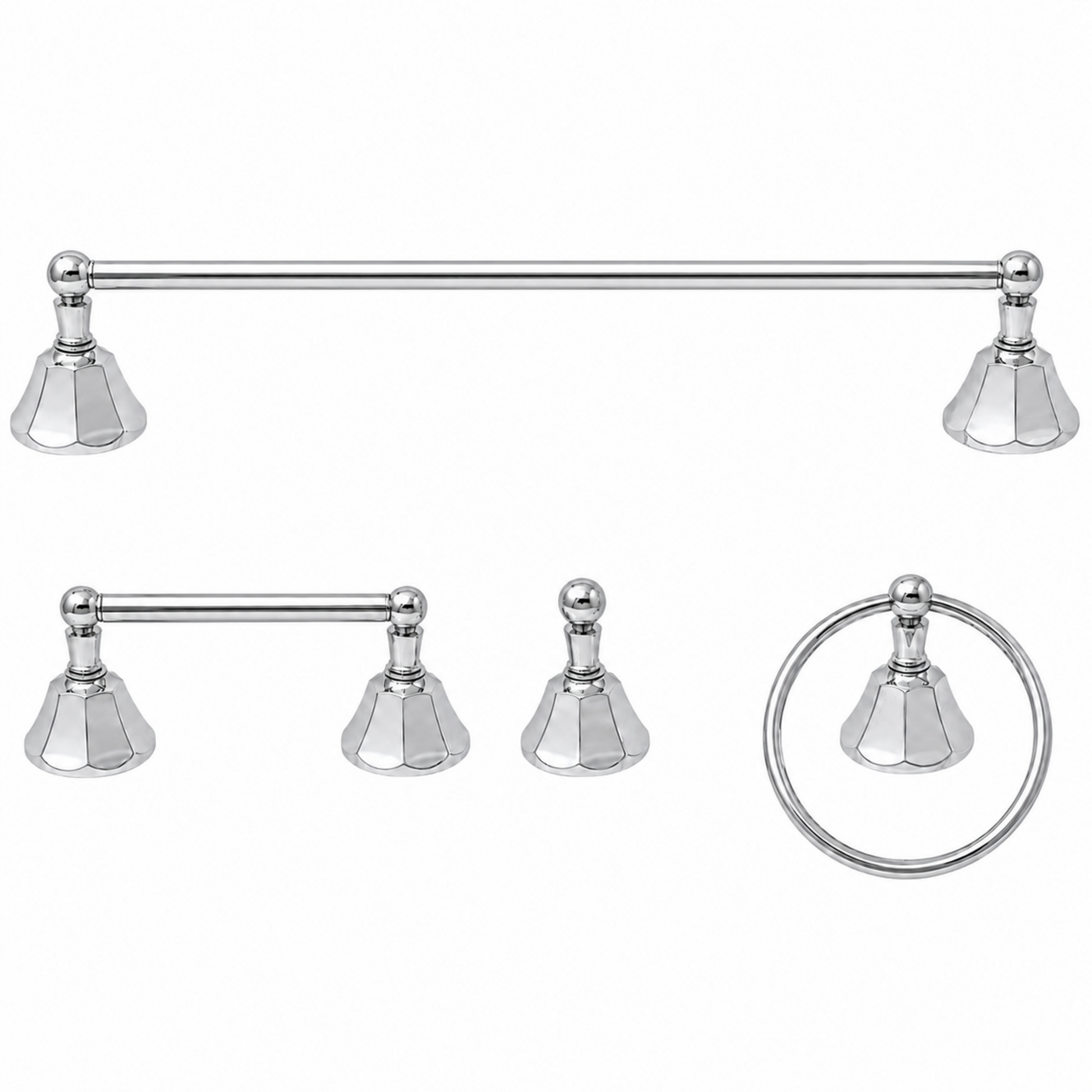Mississippi 4-Piece Bathroom Accessory Hardware Set P4BMIS18 | Strom Living Chrome 30" - Bathroom Accessories
