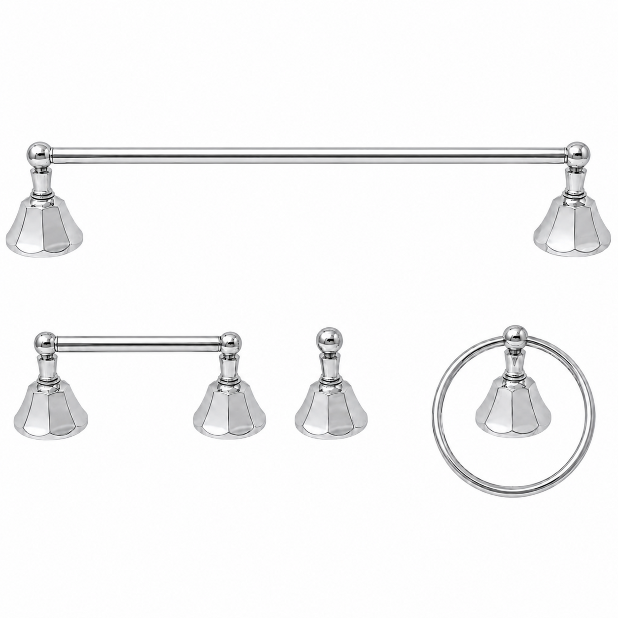 Mississippi 4-Piece Bathroom Accessory Hardware Set P4BMIS18 | Strom Living Chrome 30" - Bathroom Accessories