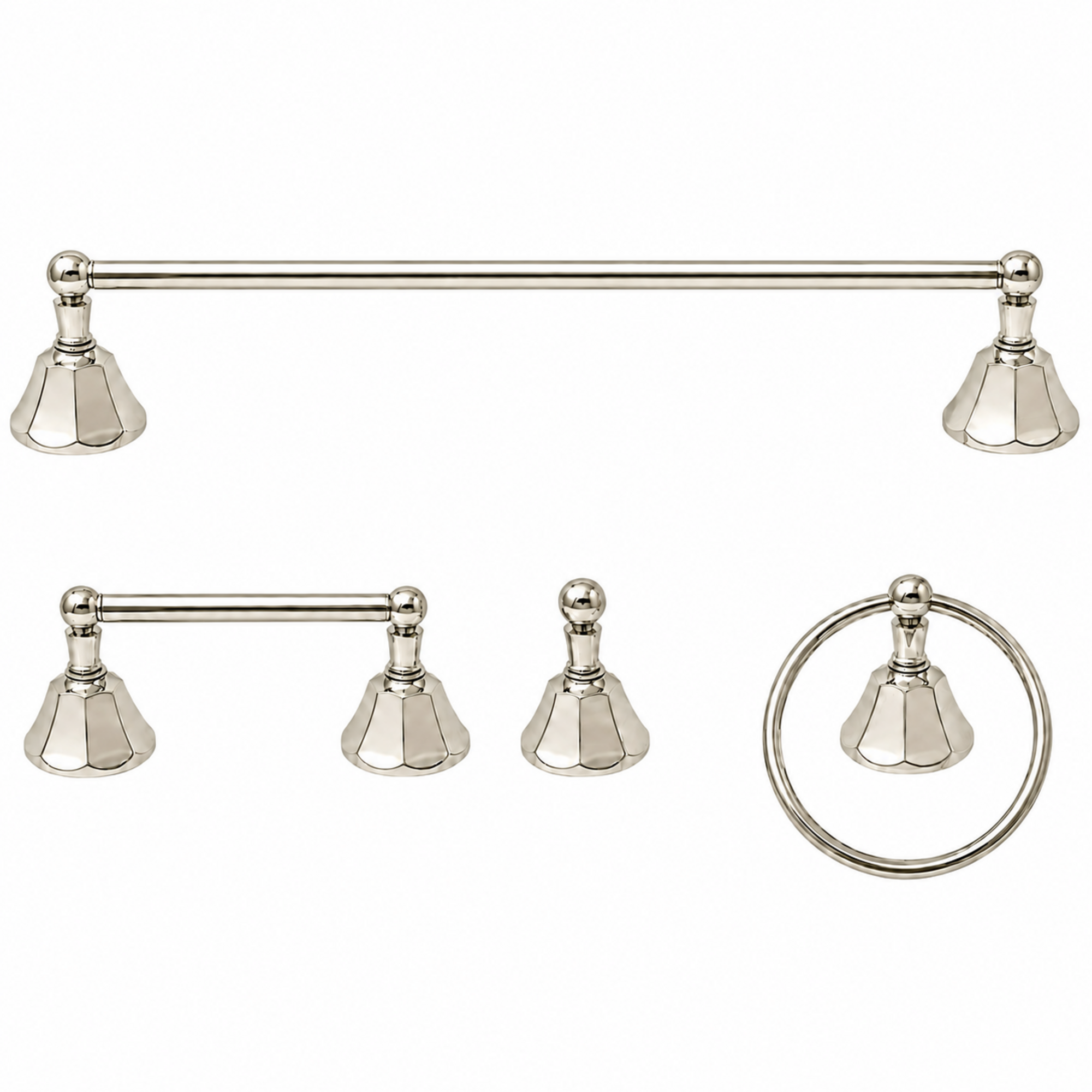 Mississippi 4-Piece Bathroom Accessory Hardware Set P4BMIS18 | Strom Living Polished Nickel 30" - Bathroom Accessories