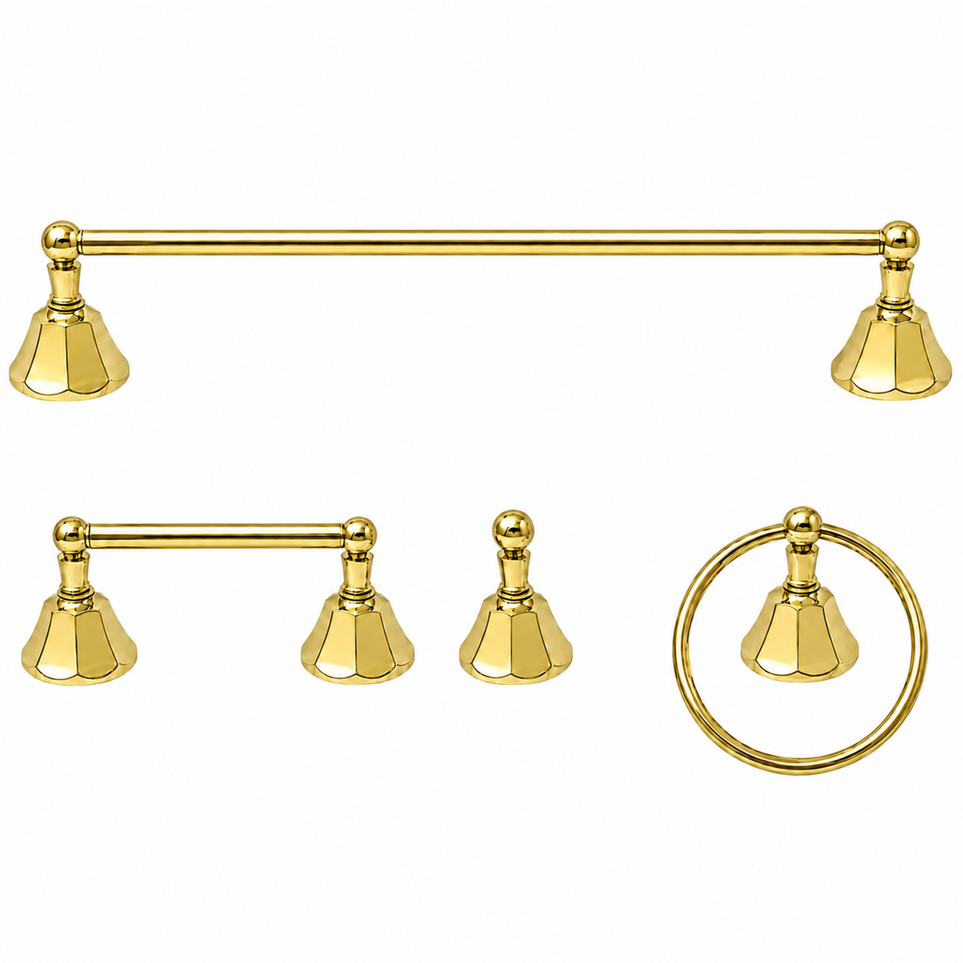 Mississippi 4-Piece Bathroom Accessory Hardware Set P4BMIS18 | Strom Living Polished Brass 30" - Bathroom Accessories