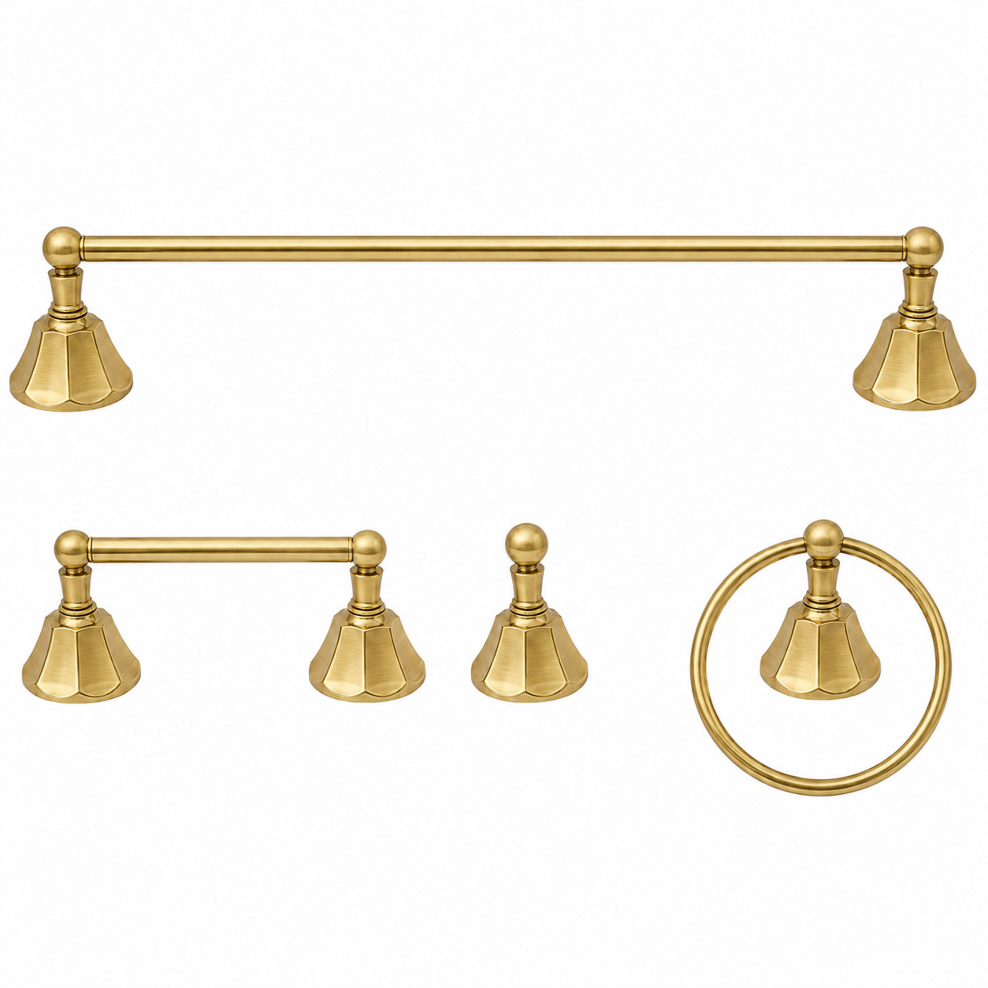 Mississippi 4-Piece Bathroom Accessory Hardware Set P4BMIS18 | Strom Living Satin Brass 30" - Bathroom Accessories