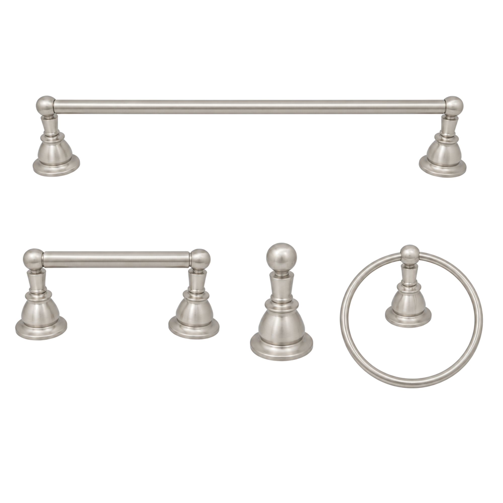 Rio Grande 4-Piece Bathroom Accessory Hardware Set P4BRIO18 | Strom Living Matte Nickel 18" - Bathroom Accessories