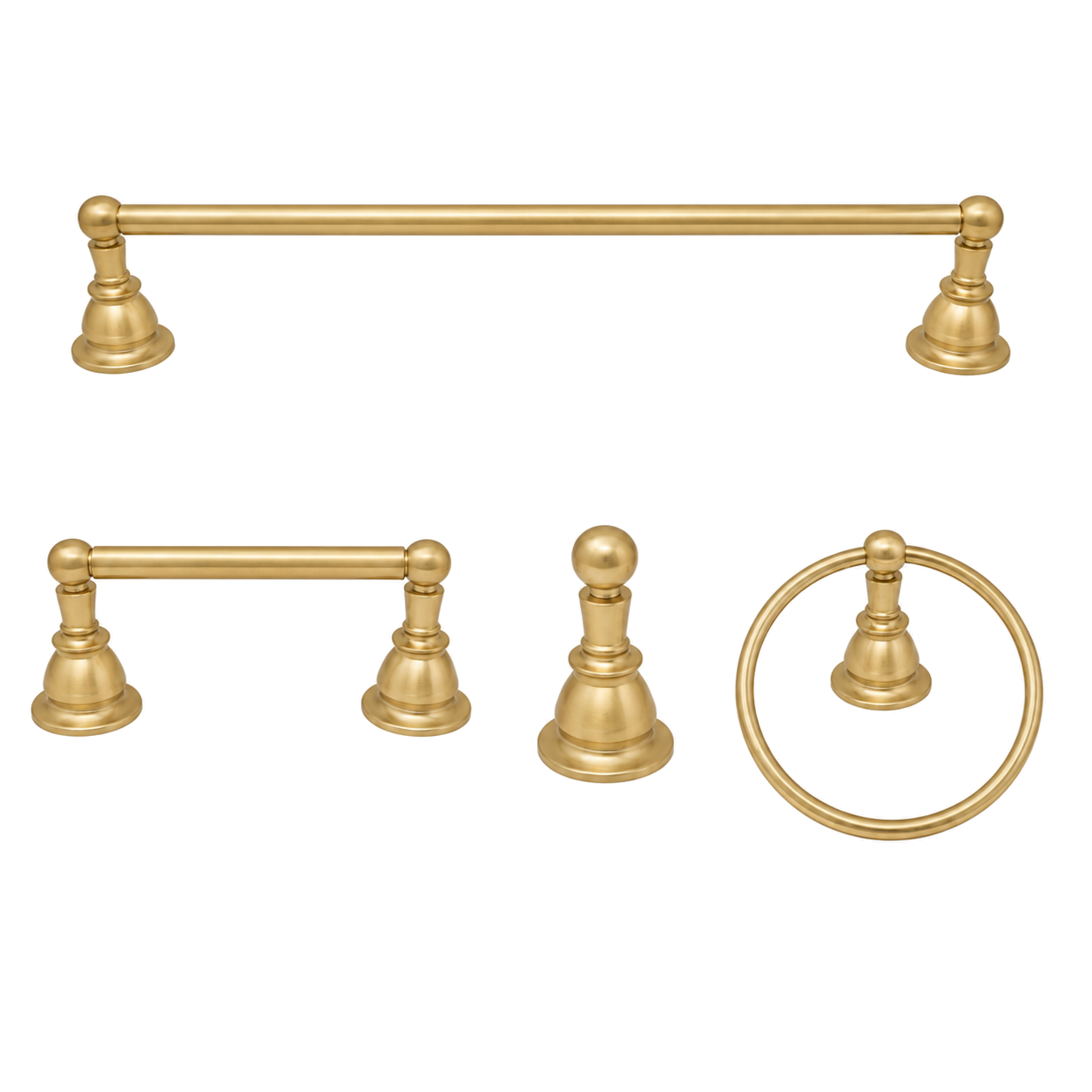 Rio Grande 4-Piece Bathroom Accessory Hardware Set P4BRIO18 | Strom Living Raw Brass 18" - Bathroom Accessories