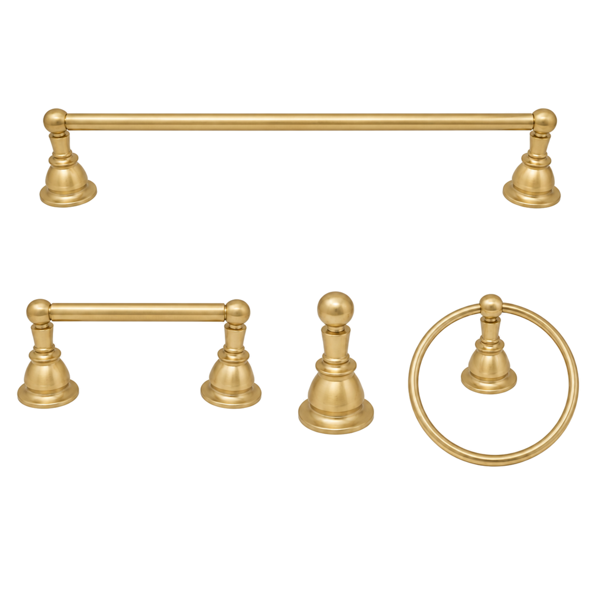 Rio Grande 4-Piece Bathroom Accessory Hardware Set P4BRIO18 | Strom Living Raw Brass 18" - Bathroom Accessories