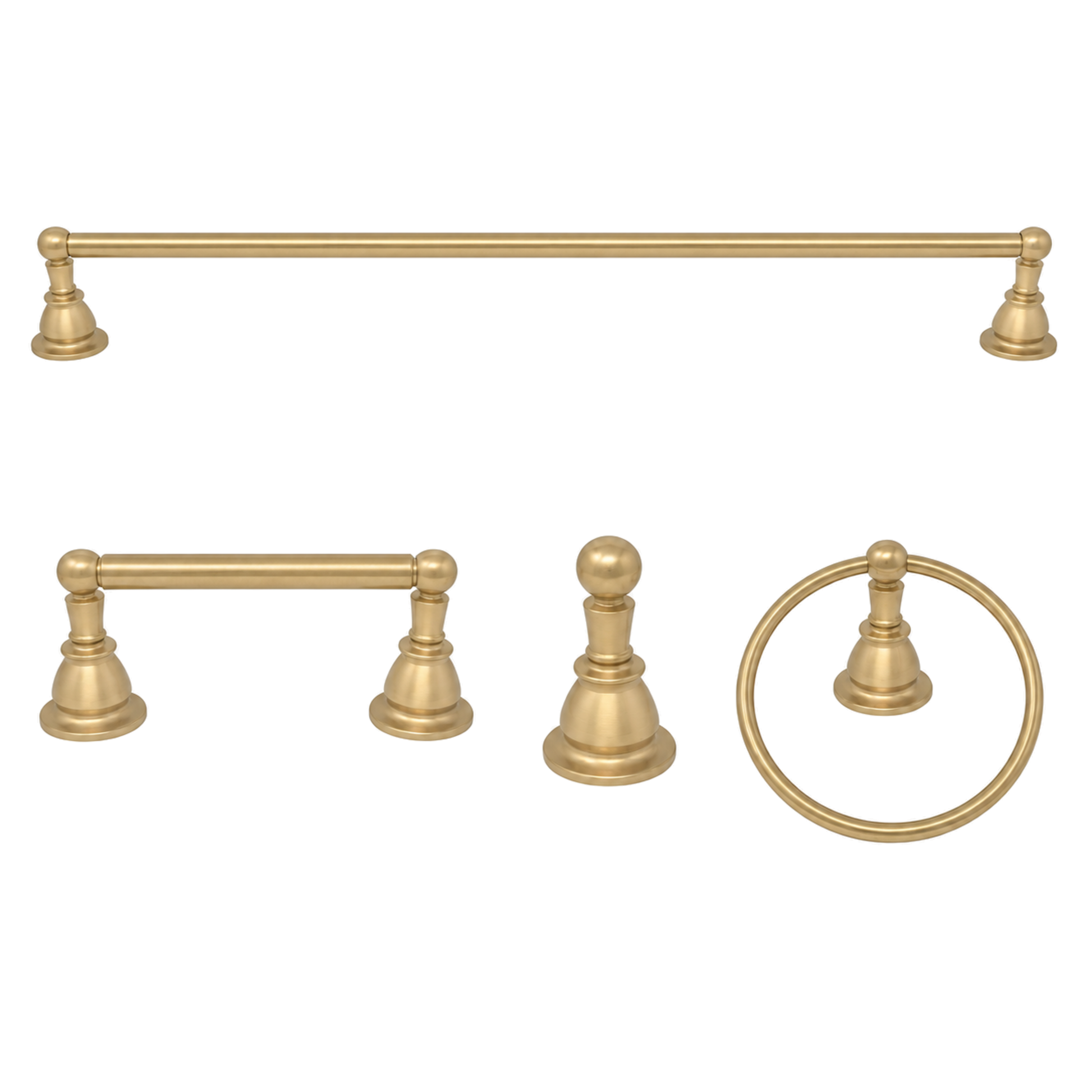 Rio Grande 4-Piece Bathroom Accessory Hardware Set P4BRIO18 | Strom Living Raw Brass 24" - Bathroom Accessories