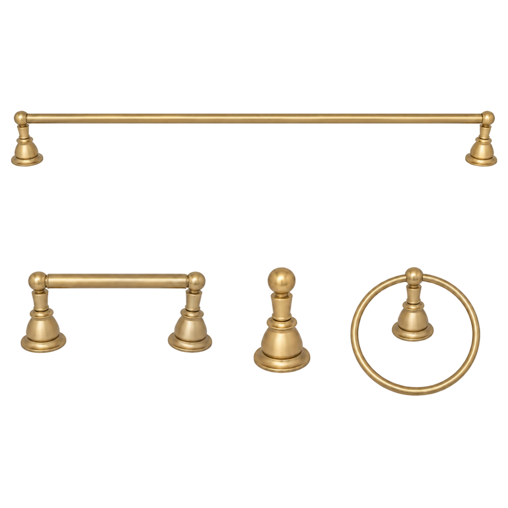 Rio Grande 4-Piece Bathroom Accessory Hardware Set P4BRIO18 | Strom Living Raw Brass 30" - Bathroom Accessories