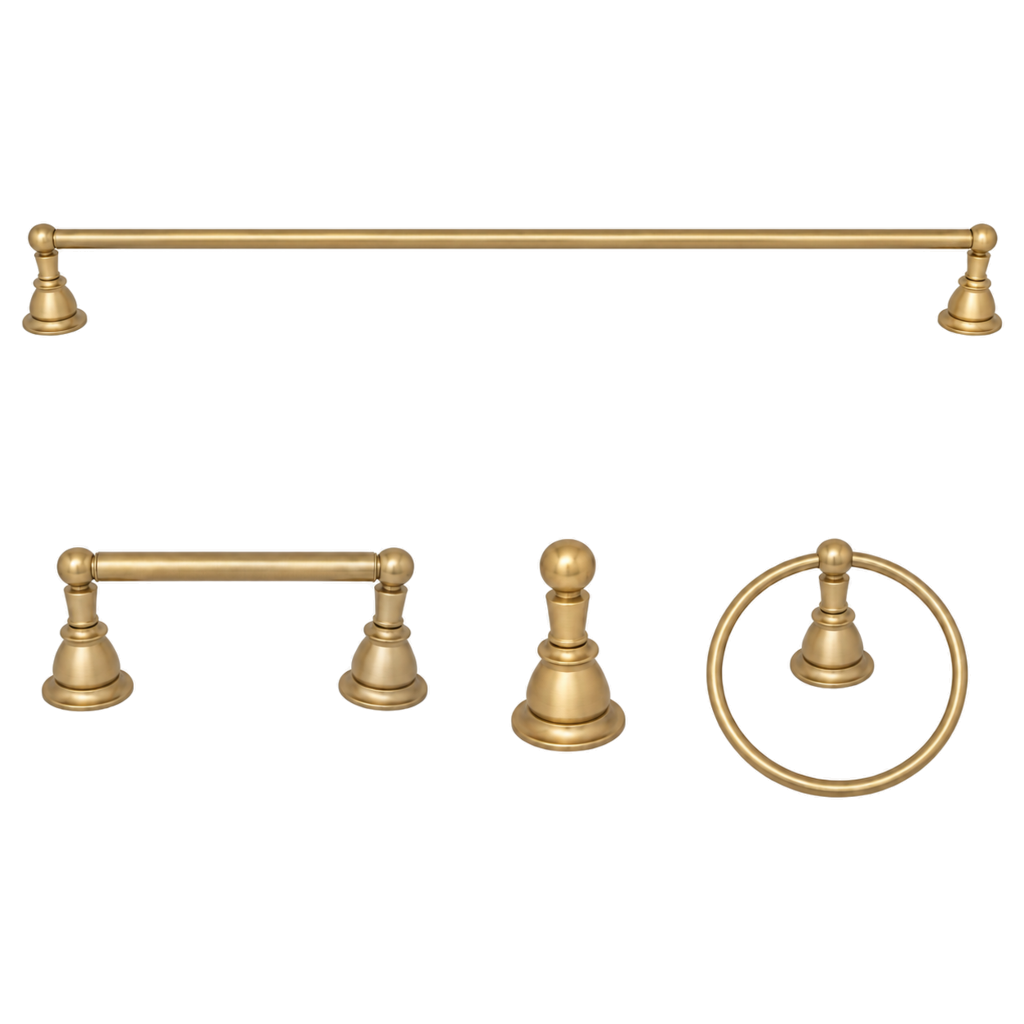 Rio Grande 4-Piece Bathroom Accessory Hardware Set P4BRIO18 | Strom Living Raw Brass 30" - Bathroom Accessories