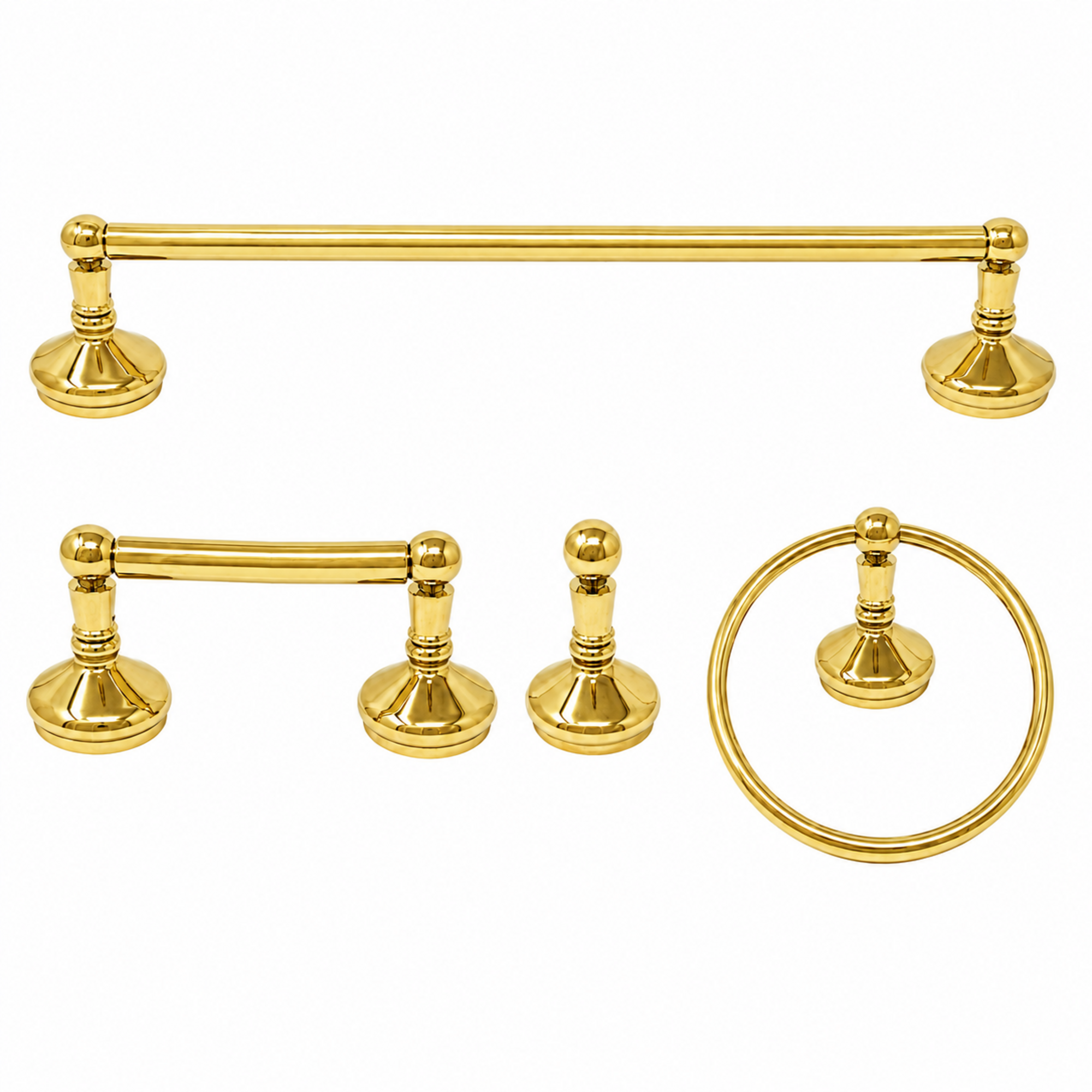 Sacramento 4-Piece Bathroom Accessory Hardware Set P4BSAC18 | Strom Living Supercoat Brass 18" - Bathroom Accessories