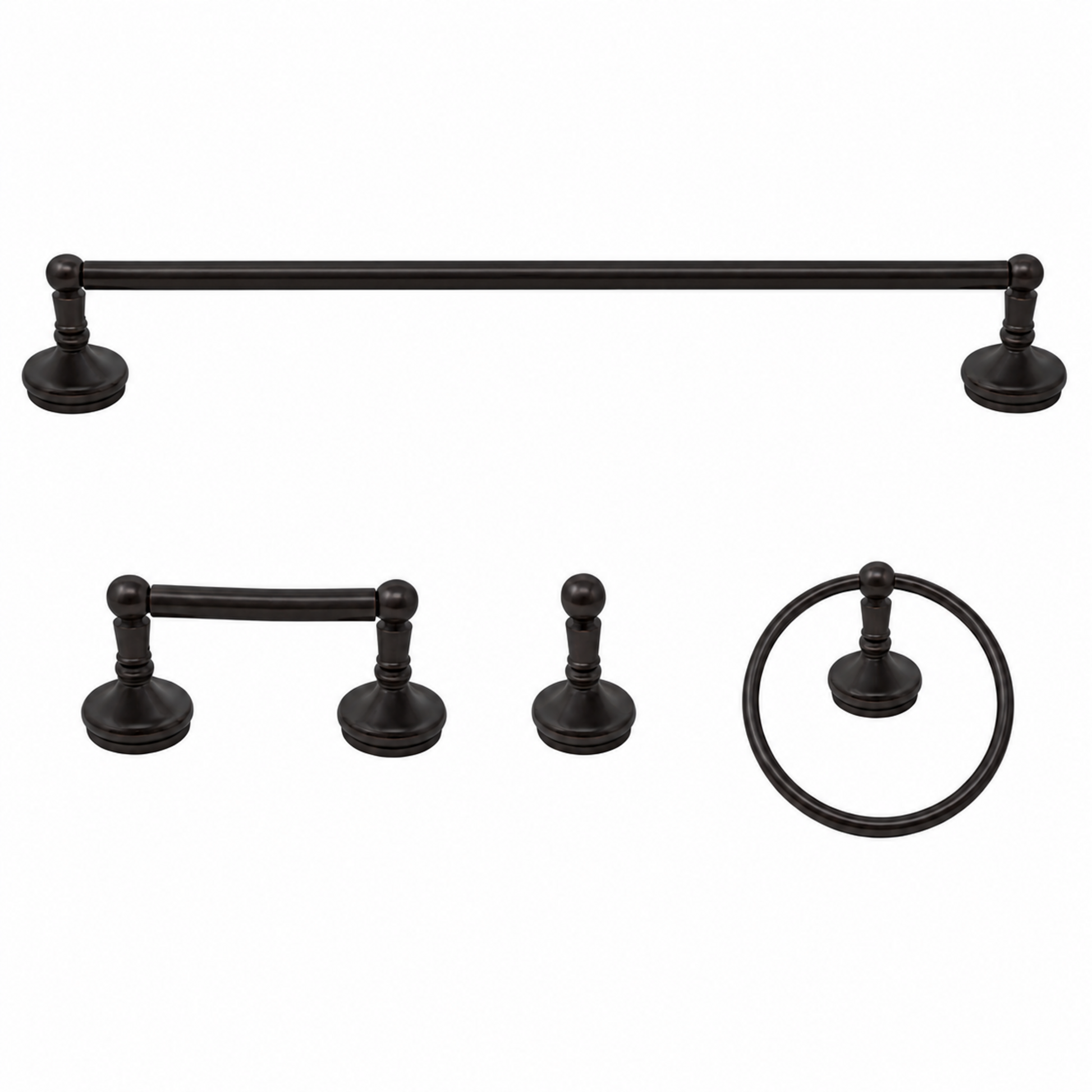 Sacramento 4-Piece Bathroom Accessory Hardware Set P4BSAC18 | Strom Living Oil Rubbed Bronze 24" - Bathroom Accessories