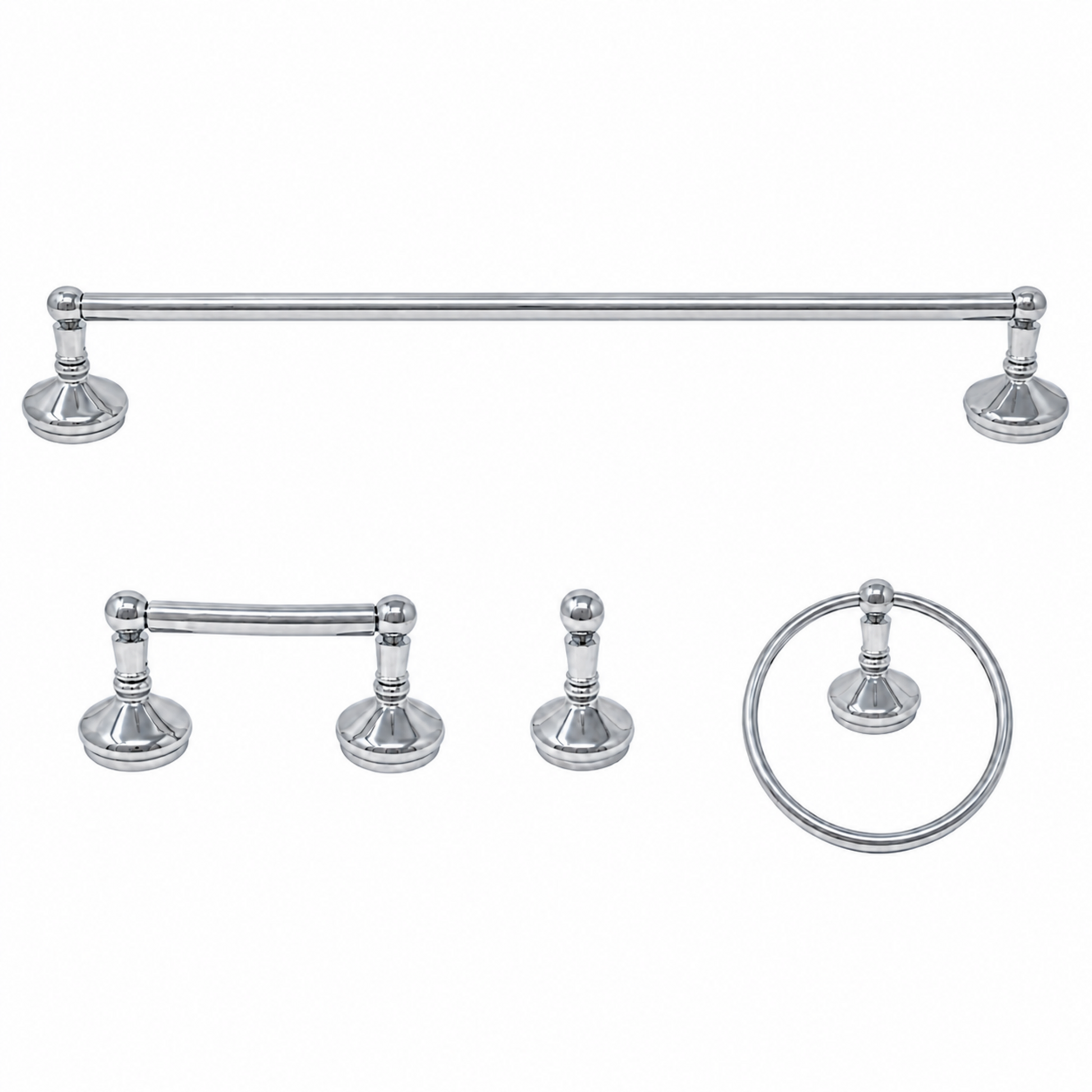 Sacramento 4-Piece Bathroom Accessory Hardware Set P4BSAC18 | Strom Living Chrome 30" - Bathroom Accessories
