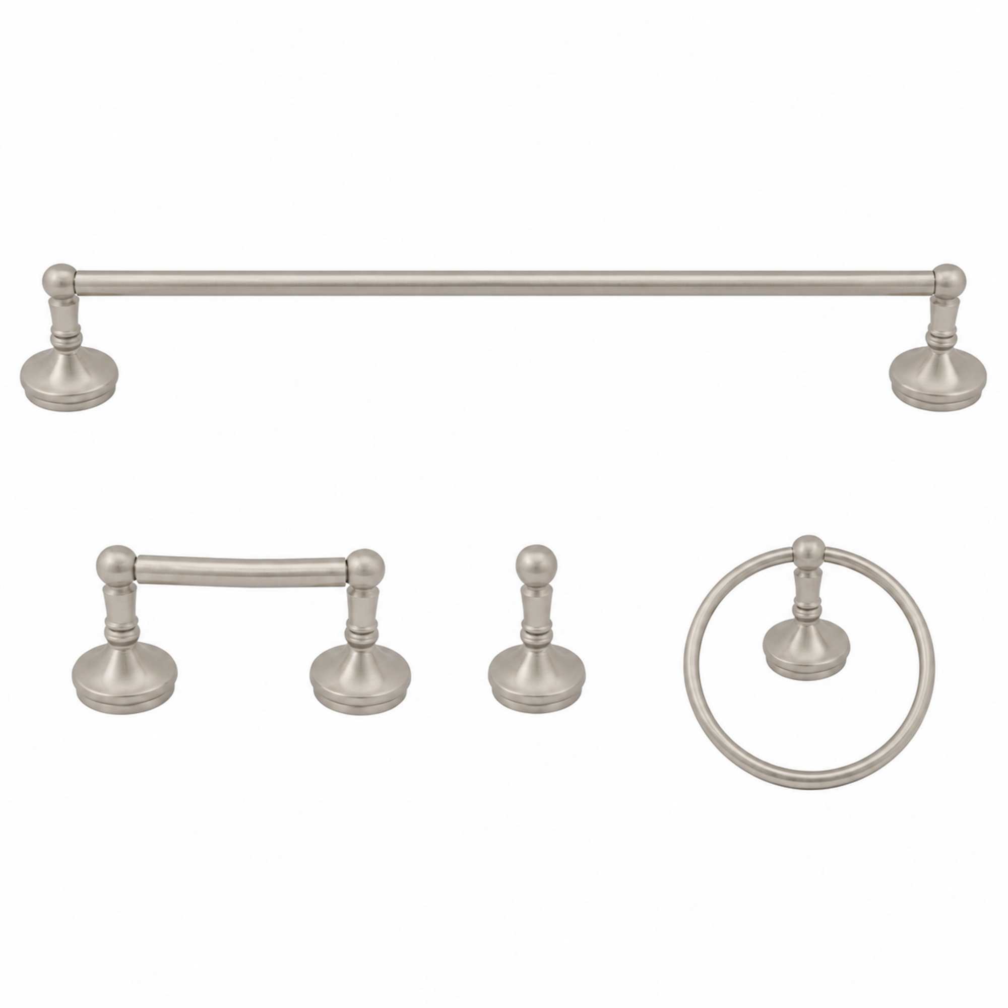 Sacramento 4-Piece Bathroom Accessory Hardware Set P4BSAC18 | Strom Living Matte Nickel 30" - Bathroom Accessories