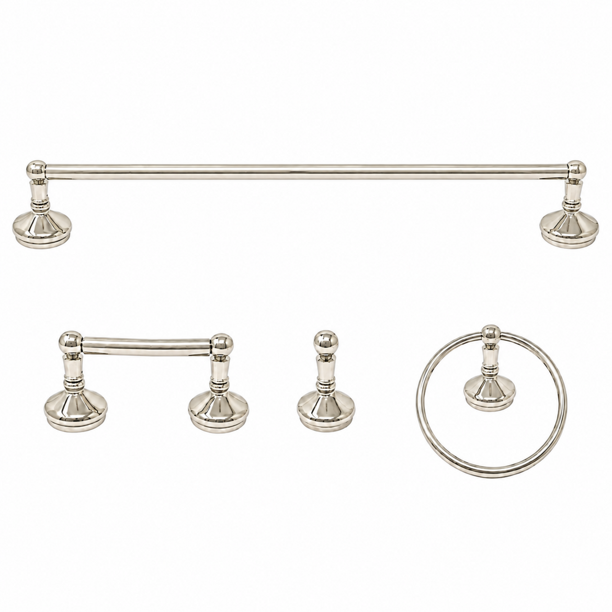 Sacramento 4-Piece Bathroom Accessory Hardware Set P4BSAC18 | Strom Living Polished Nickel 30" - Bathroom Accessories