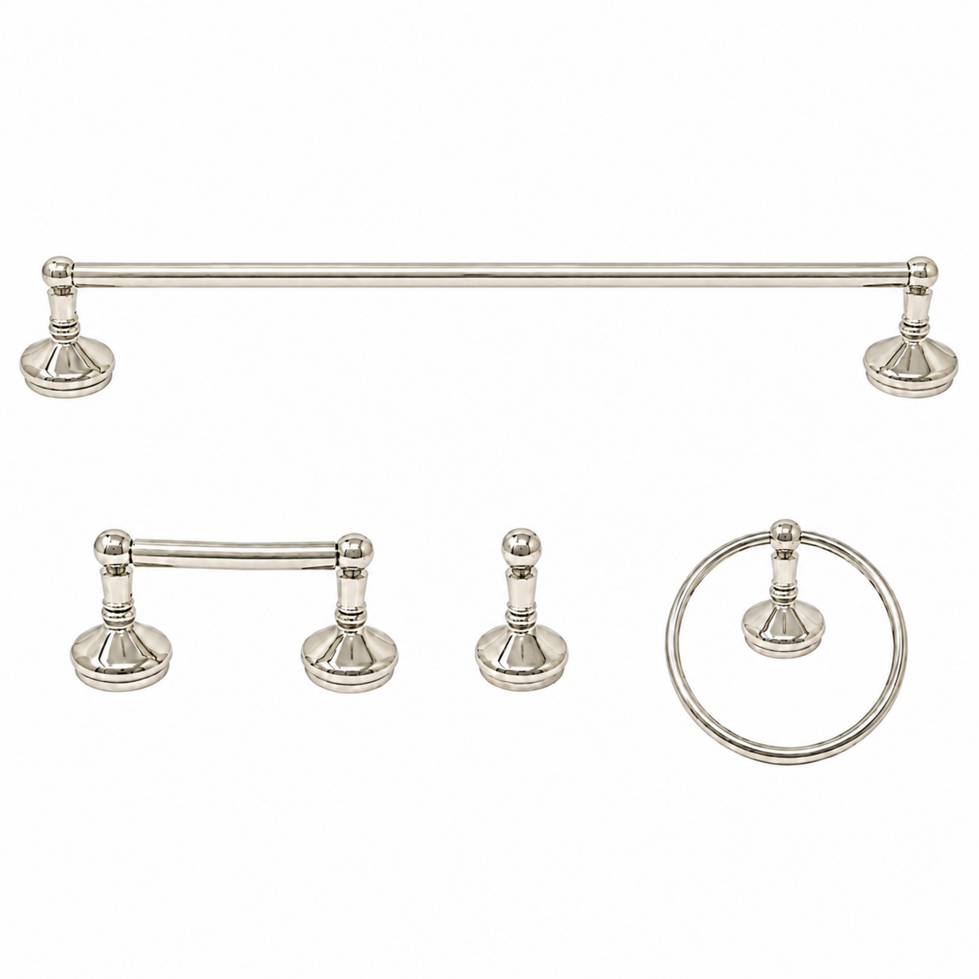 Sacramento 4-Piece Bathroom Accessory Hardware Set P4BSAC18 | Strom Living Polished Nickel 30" - Bathroom Accessories