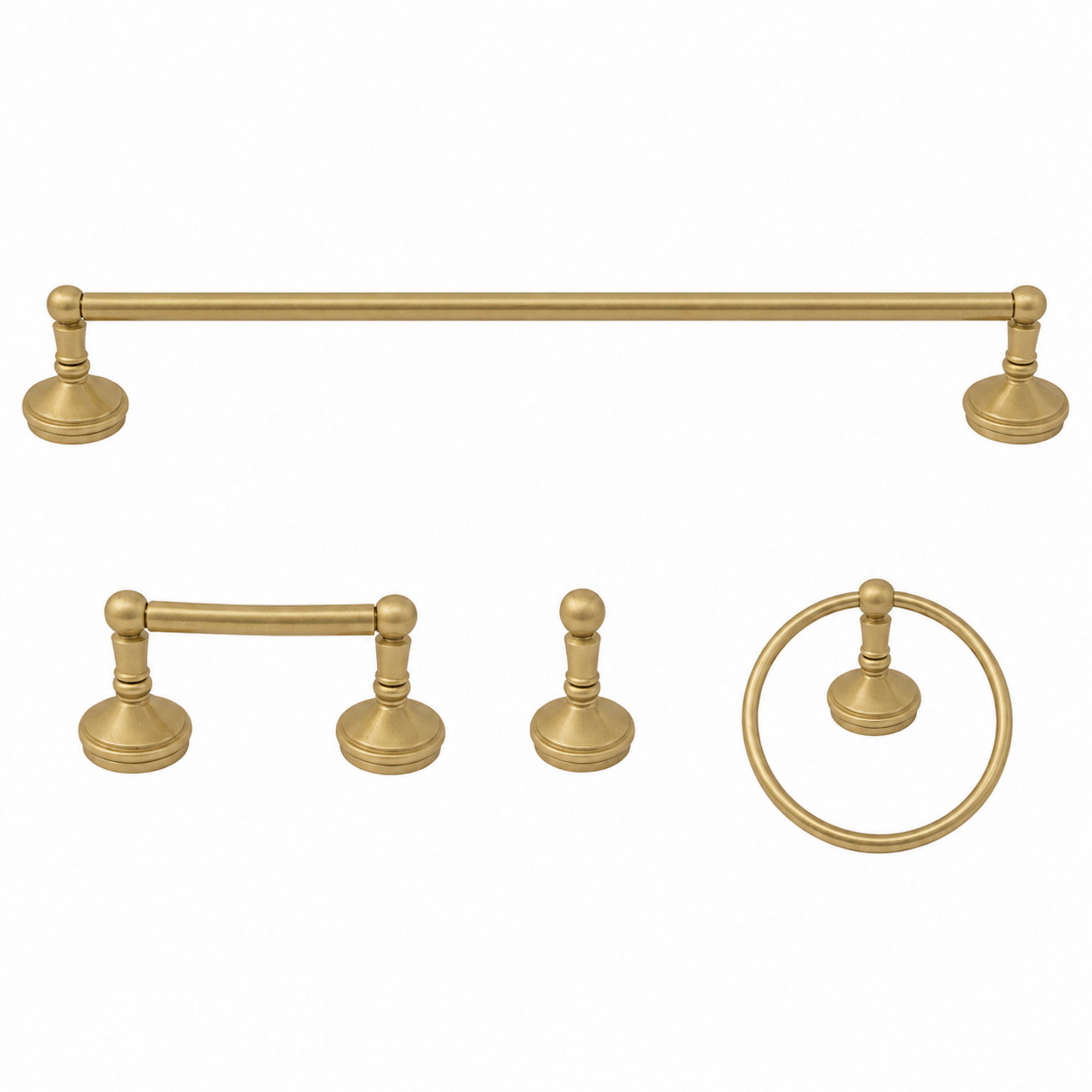 Sacramento 4-Piece Bathroom Accessory Hardware Set P4BSAC18 | Strom Living Raw Brass 30" - Bathroom Accessories