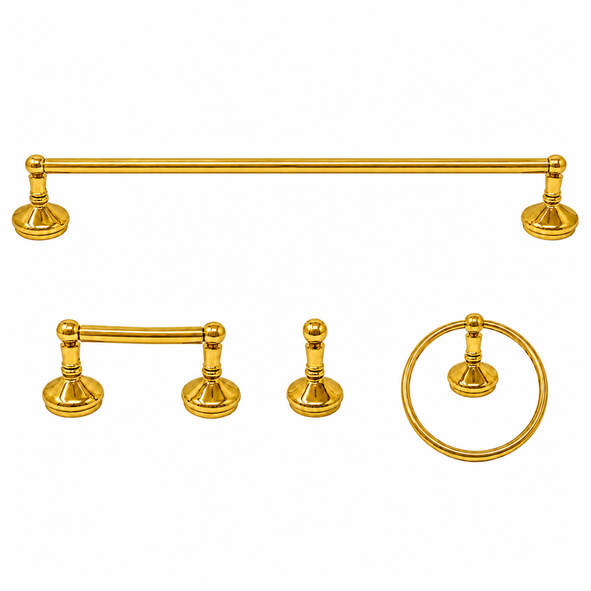 Sacramento 4-Piece Bathroom Accessory Hardware Set P4BSAC18 | Strom Living Supercoat Brass 30" - Bathroom Accessories