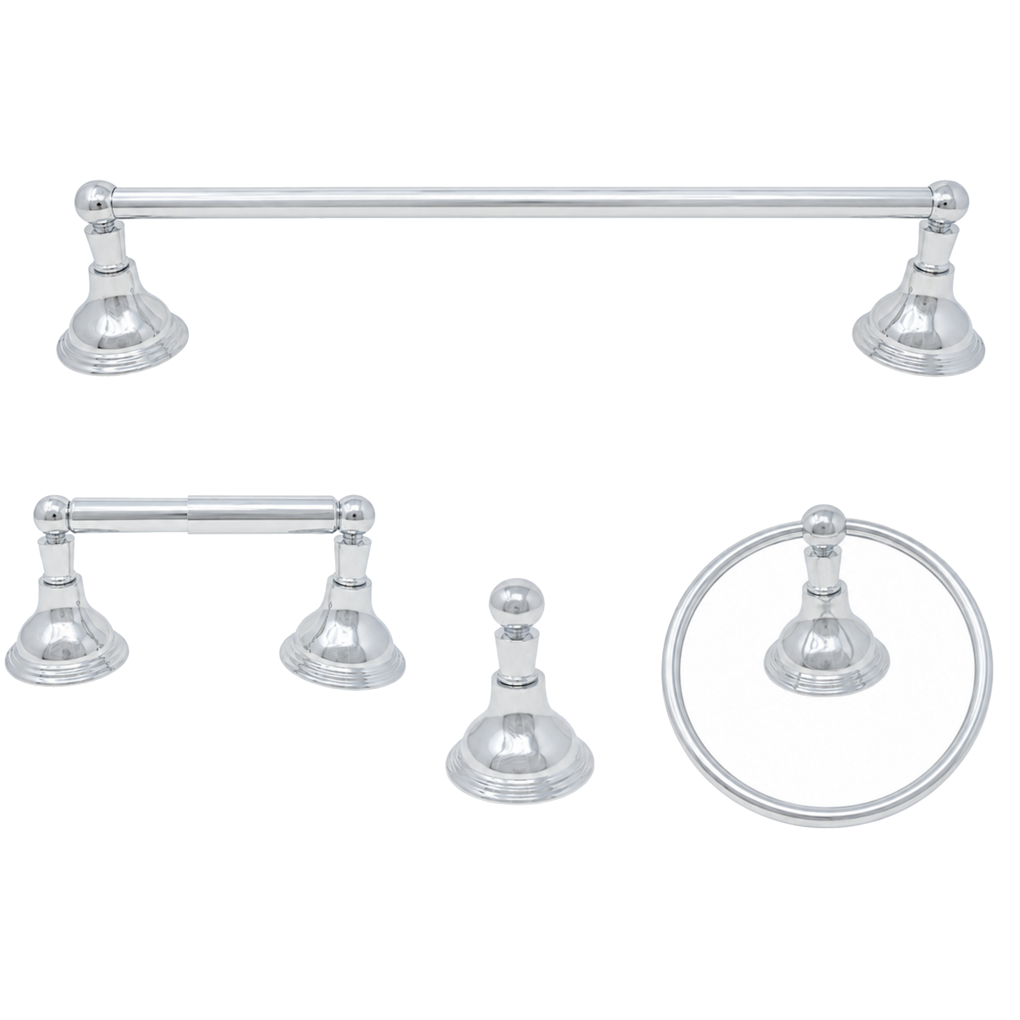 St. Lawrence 4-Piece Bathroom Accessory Hardware Set P4BSTL18 | Strom Living Chrome 18" - Bathroom Accessories