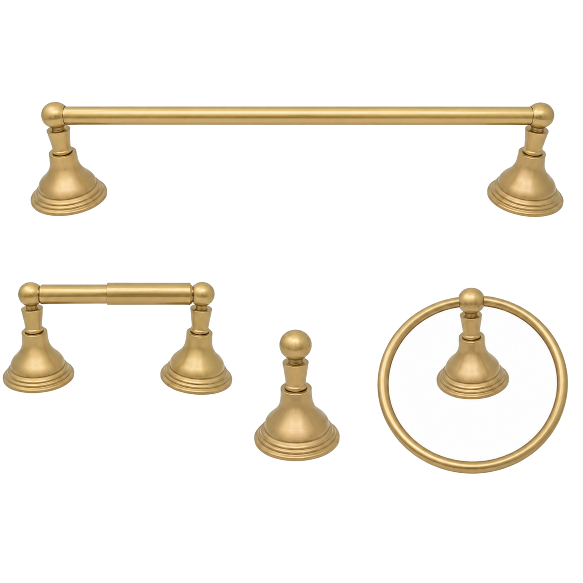 St. Lawrence 4-Piece Bathroom Accessory Hardware Set P4BSTL18 | Strom Living Raw Brass 18" - Bathroom Accessories