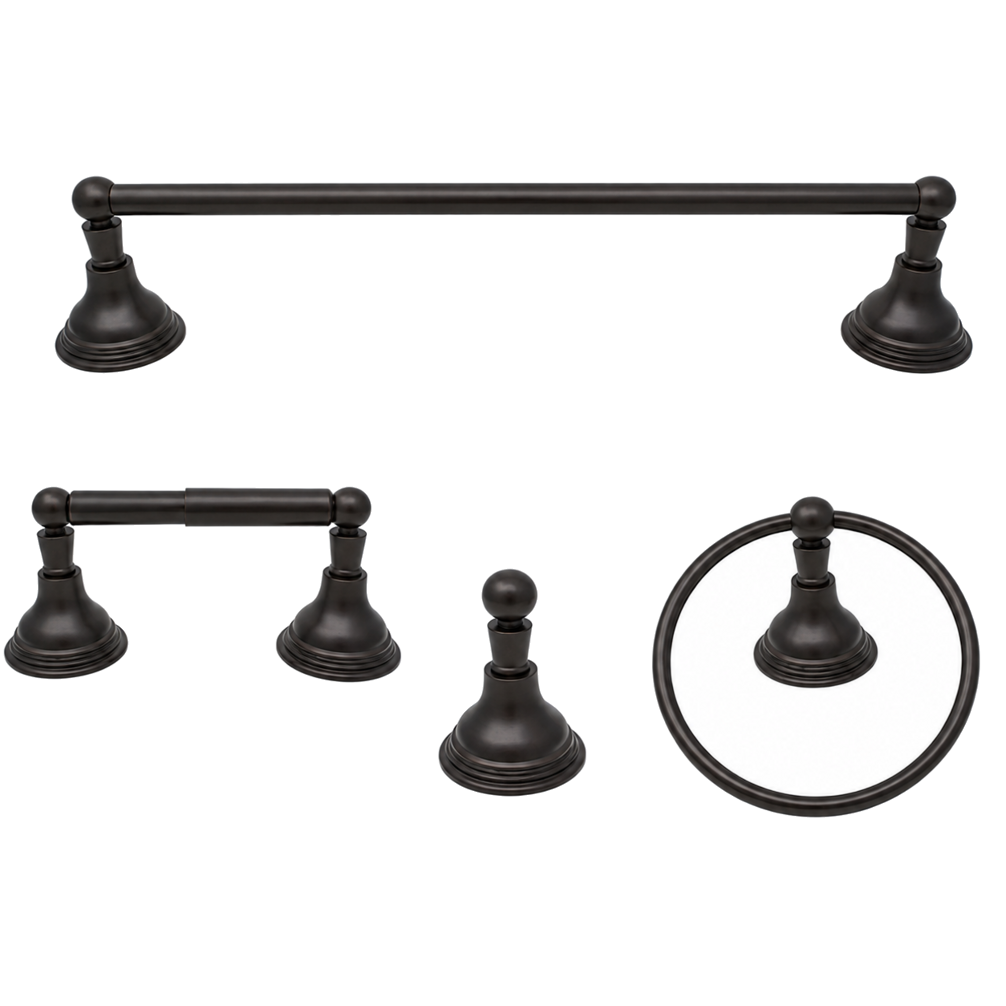 St. Lawrence 4-Piece Bathroom Accessory Hardware Set P4BSTL18 | Strom Living Oil Rubbed Bronze 18" - Bathroom Accessories