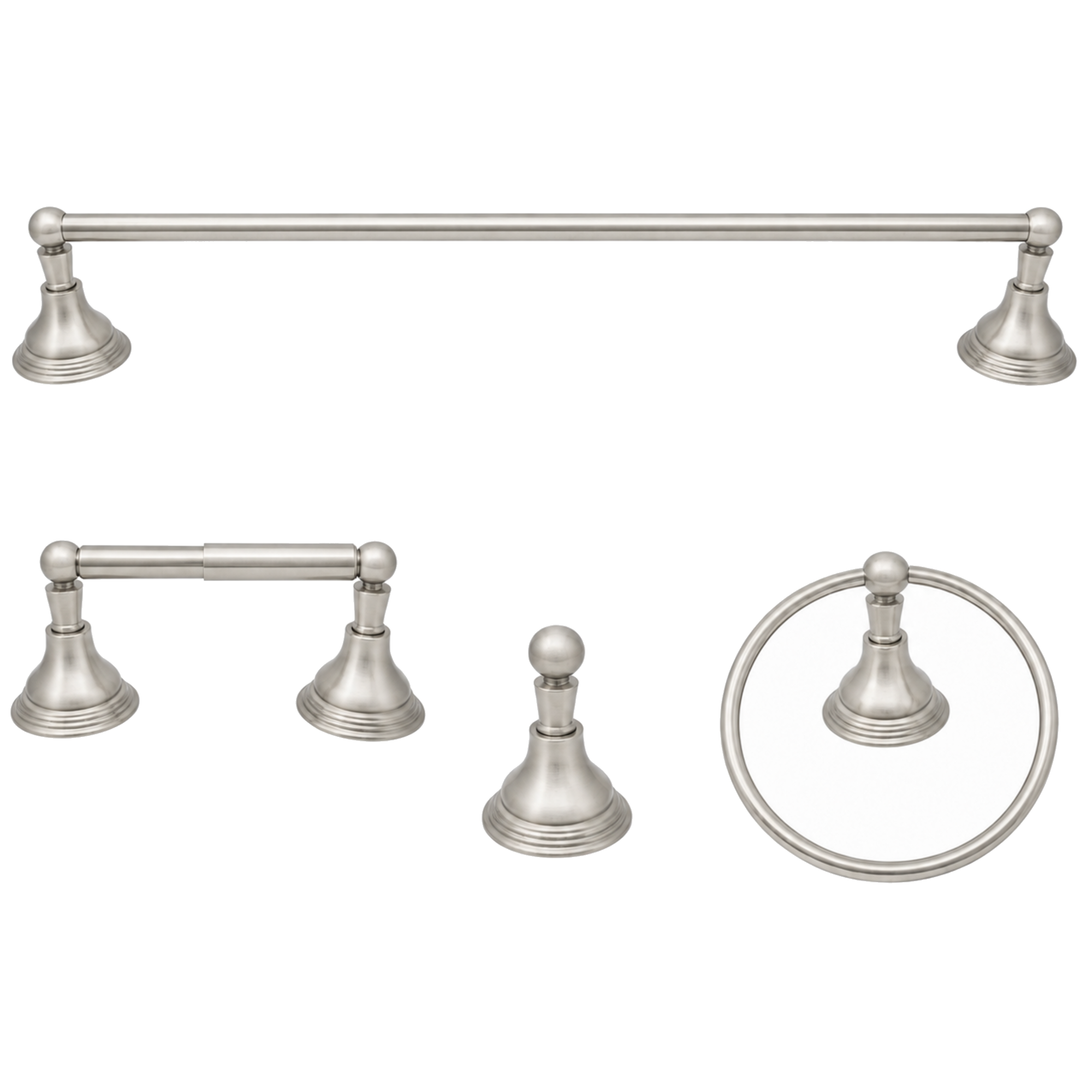 St. Lawrence 4-Piece Bathroom Accessory Hardware Set P4BSTL18 | Strom Living Matte Nickel 24" - Bathroom Accessories