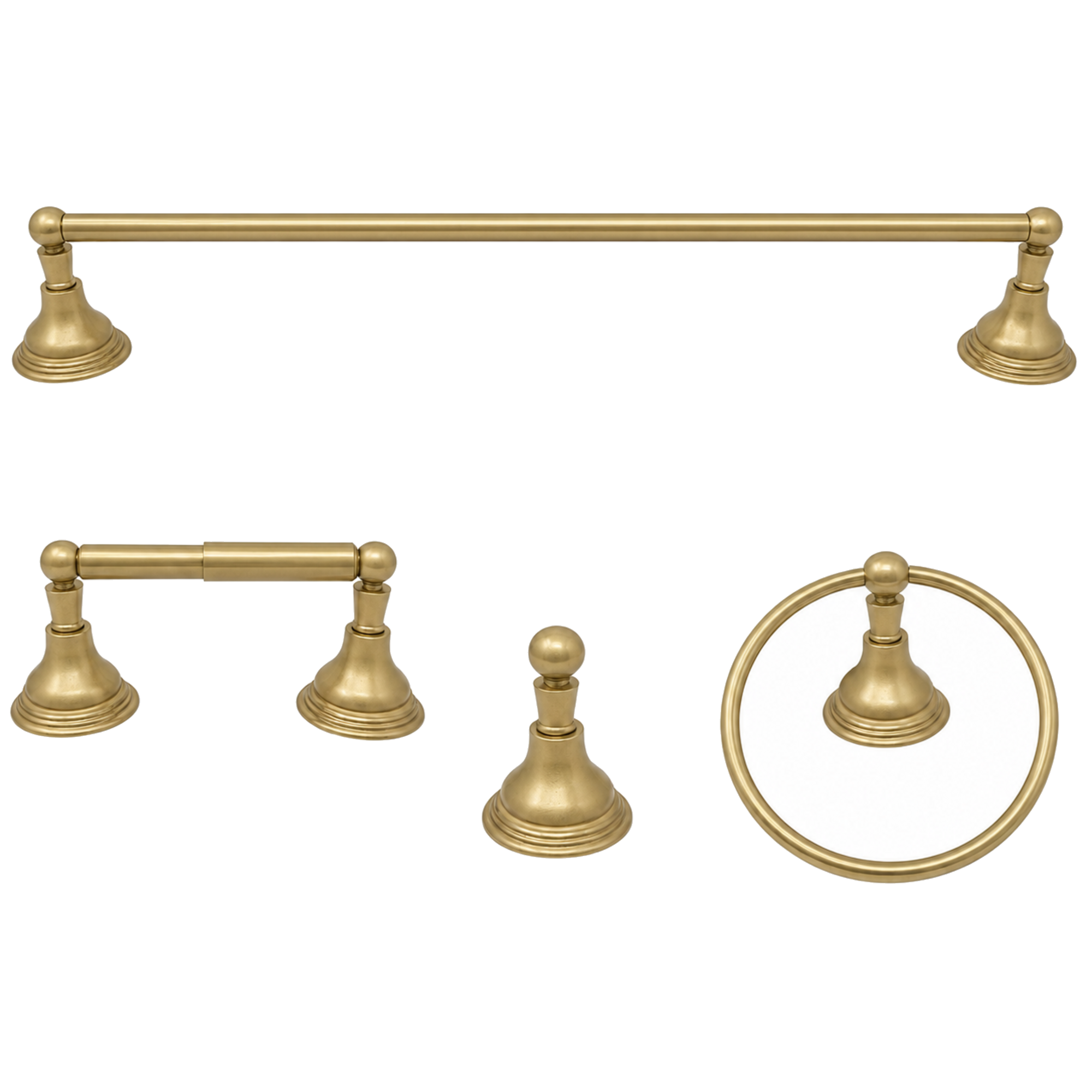 St. Lawrence 4-Piece Bathroom Accessory Hardware Set P4BSTL18 | Strom Living Raw Brass 24" - Bathroom Accessories