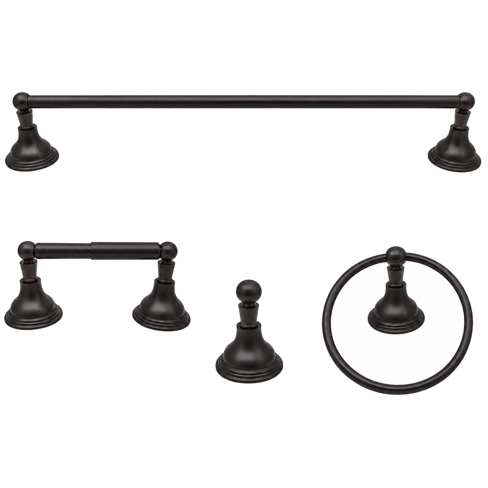 St. Lawrence 4-Piece Bathroom Accessory Hardware Set P4BSTL18 | Strom Living Oil Rubbed Bronze 24" - Bathroom Accessories