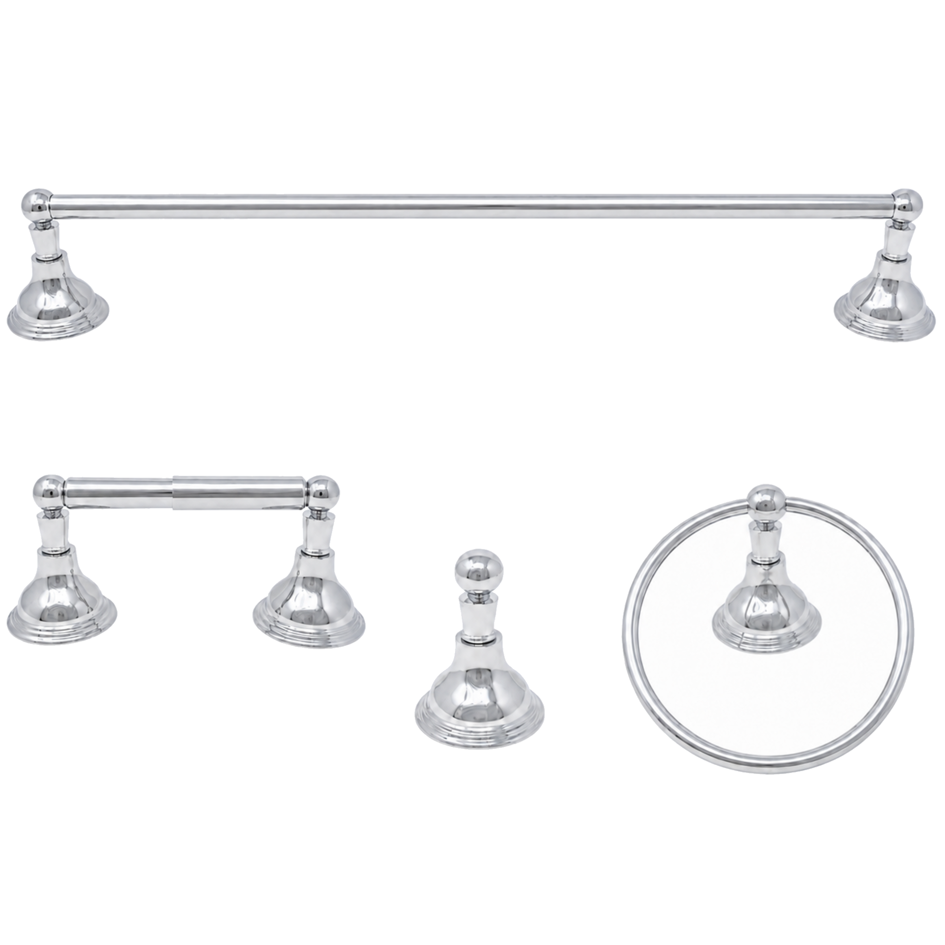 St. Lawrence 4-Piece Bathroom Accessory Hardware Set P4BSTL18 | Strom Living Chrome 30" - Bathroom Accessories
