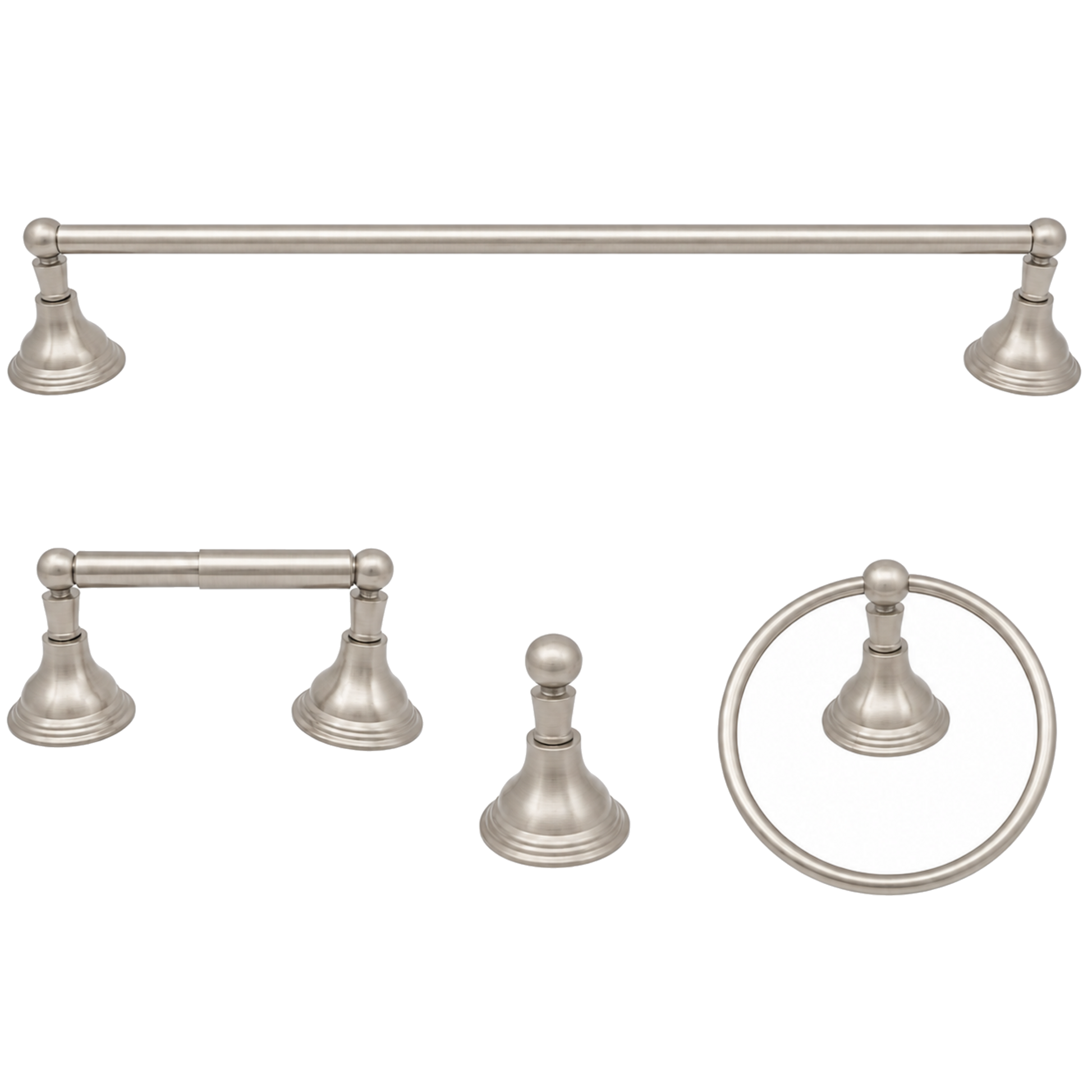 St. Lawrence 4-Piece Bathroom Accessory Hardware Set P4BSTL18 | Strom Living Matte Nickel 30" - Bathroom Accessories
