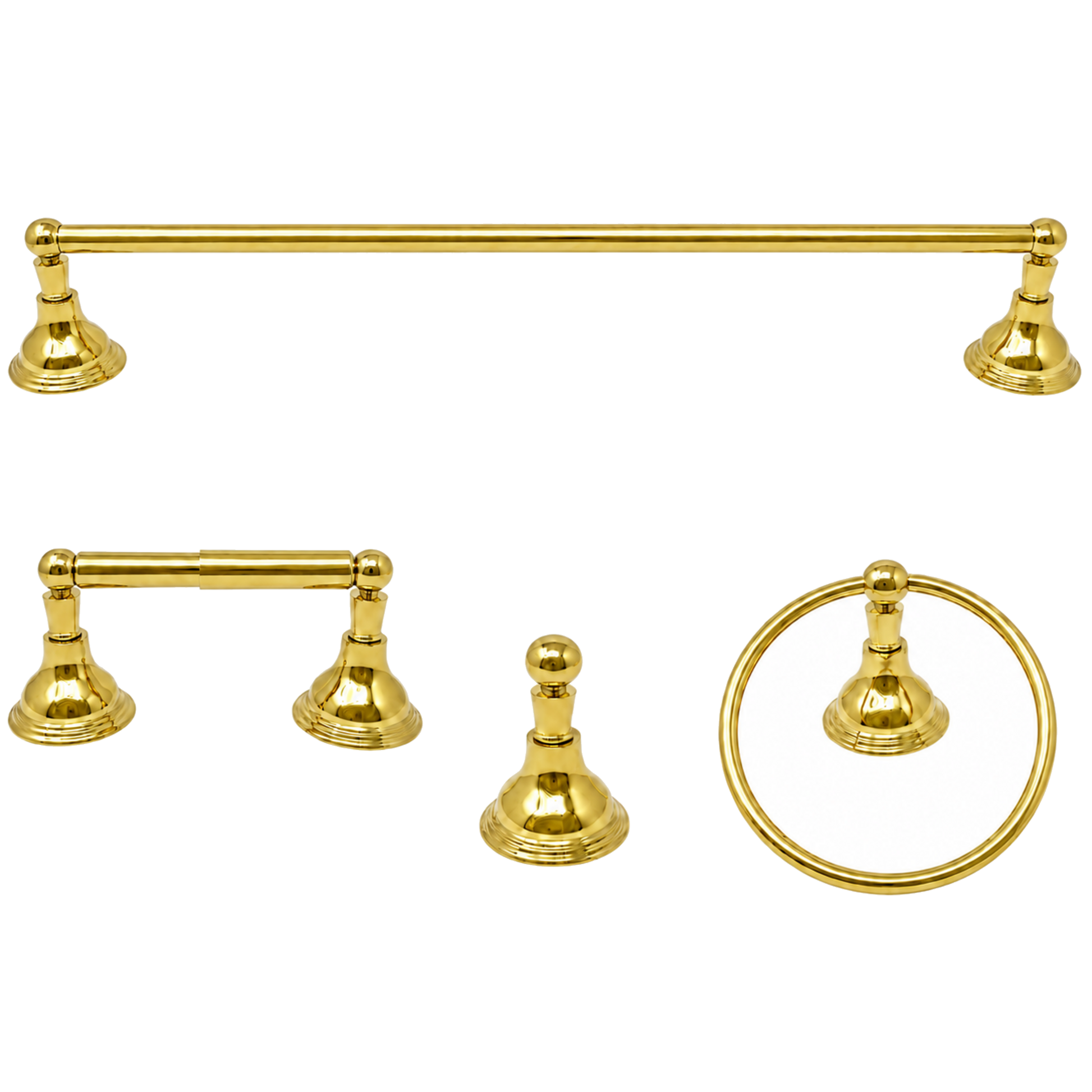 St. Lawrence 4-Piece Bathroom Accessory Hardware Set P4BSTL18 | Strom Living Polished Brass 30" - Bathroom Accessories