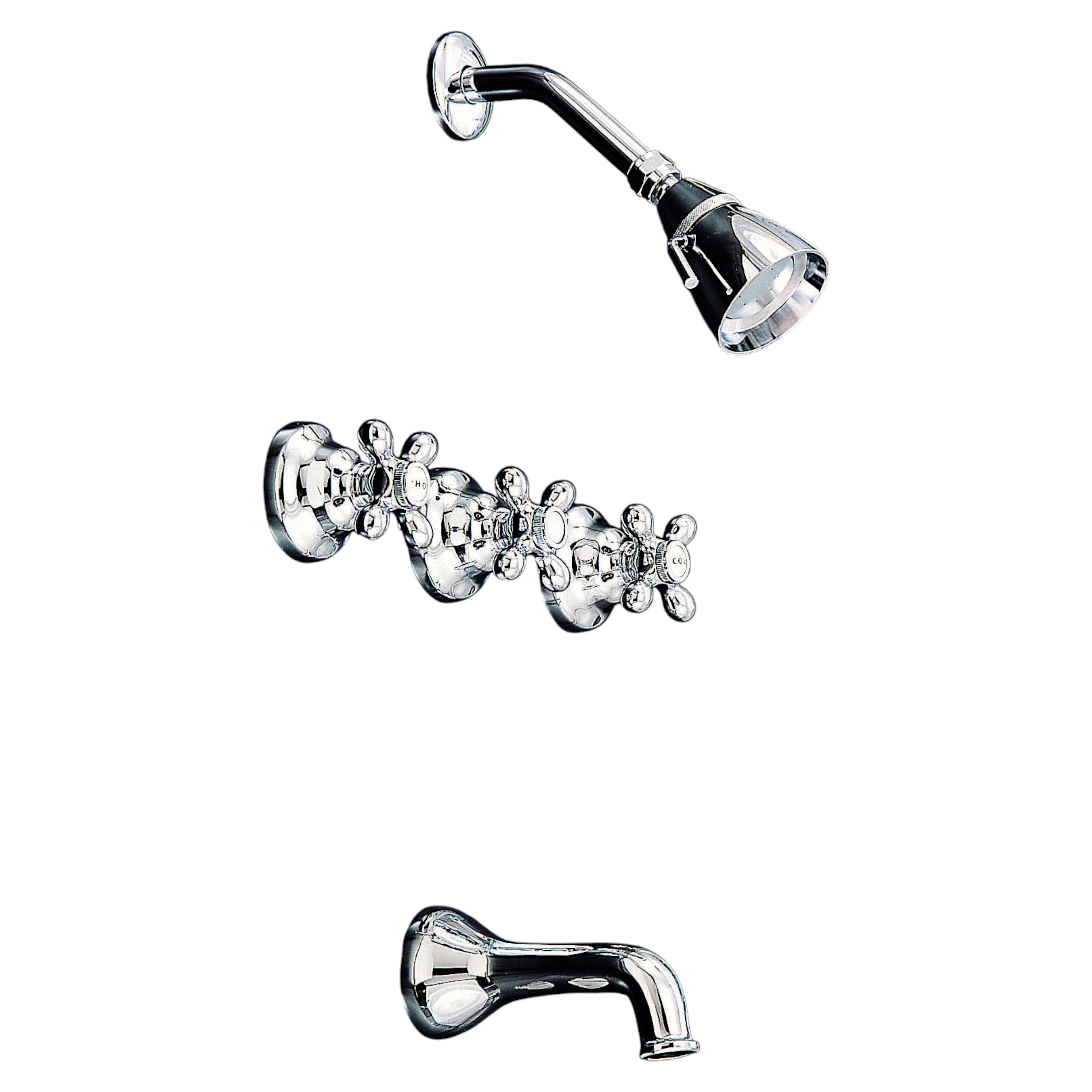 Sacramento Rhine Tub & In-Wall Shower Set With Cross Handle /9" Centers and Spout P0360 | Strom Living