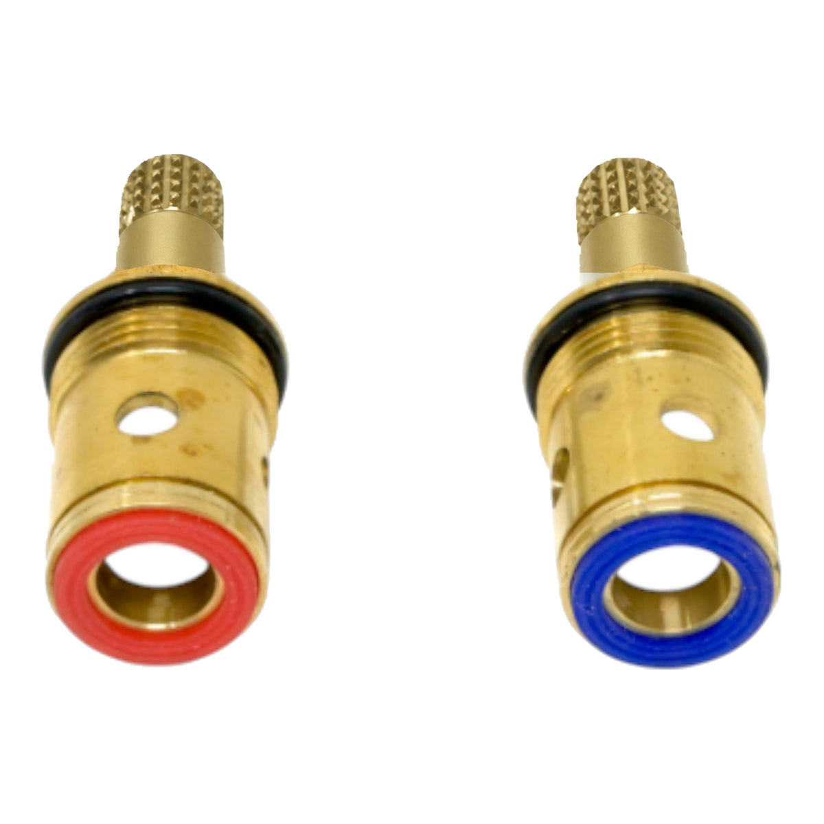 Ceramic Disc Cartridge Pair PP0106Q in Raw Brass / Raw Brass