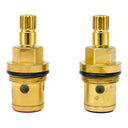 Ceramic Disc Cartridge Pair PP0245 in Supercoat Brass / Supercoat Brass / Polished Brass / Polished Brass
