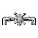 Thermostatic faucet body PP0331 in Chrome, front view with Hot/Cold thermostatic handle